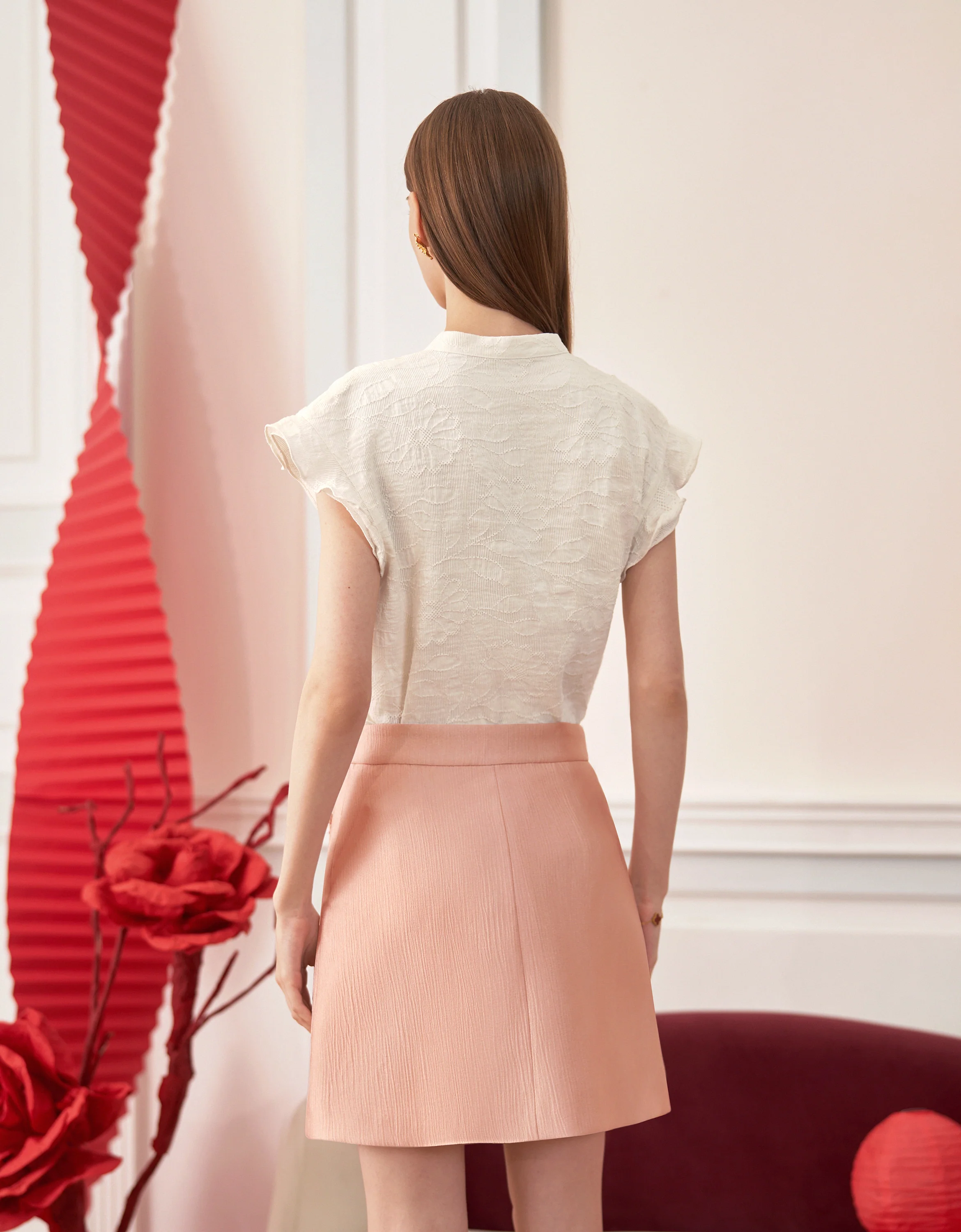 Mandarin Knot Buttons A-line Skirt - Image 14
