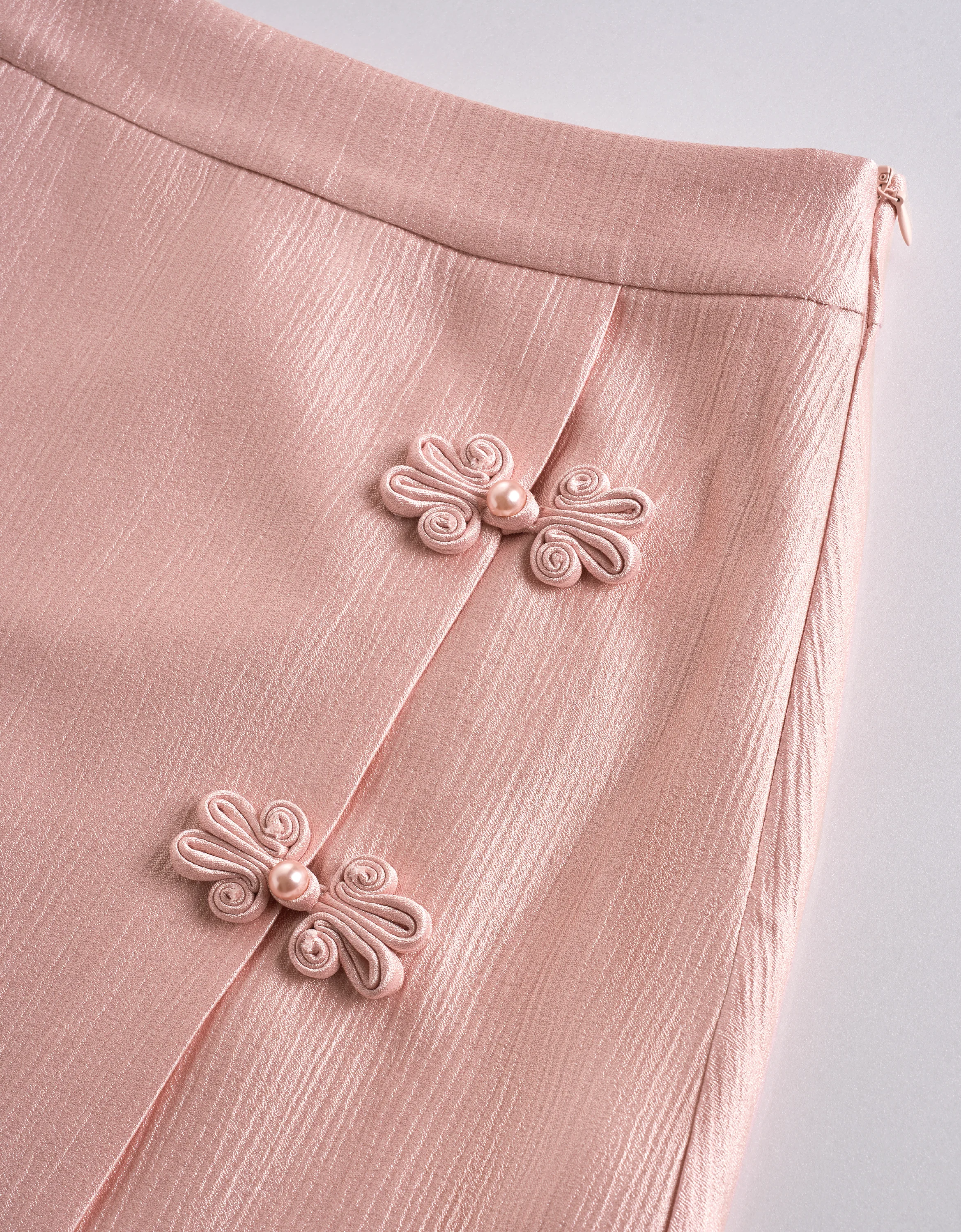 Mandarin Knot Buttons A-line Skirt - Image 16