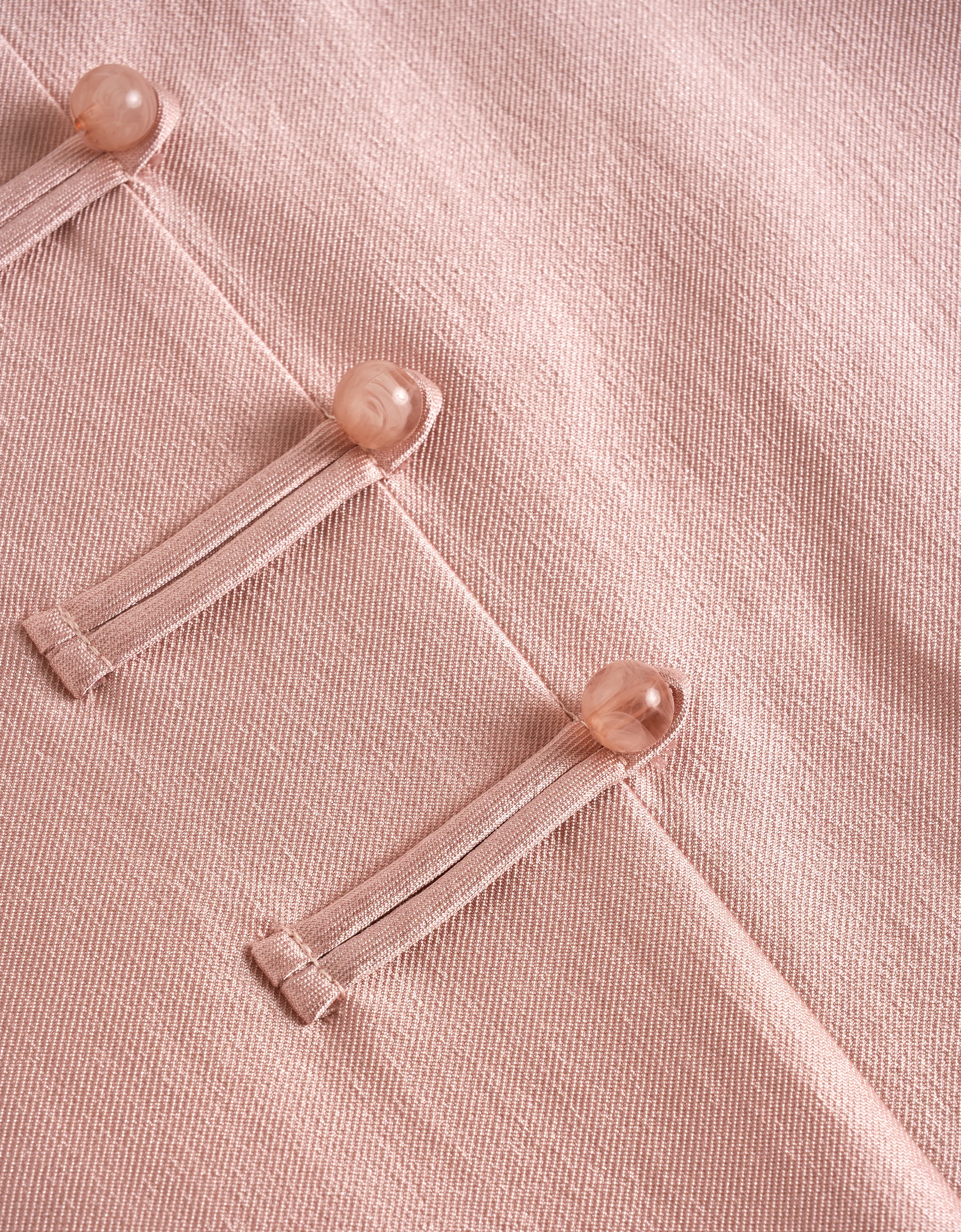 Mandarin Knot Buttons Back Slit Skirt - Image 7