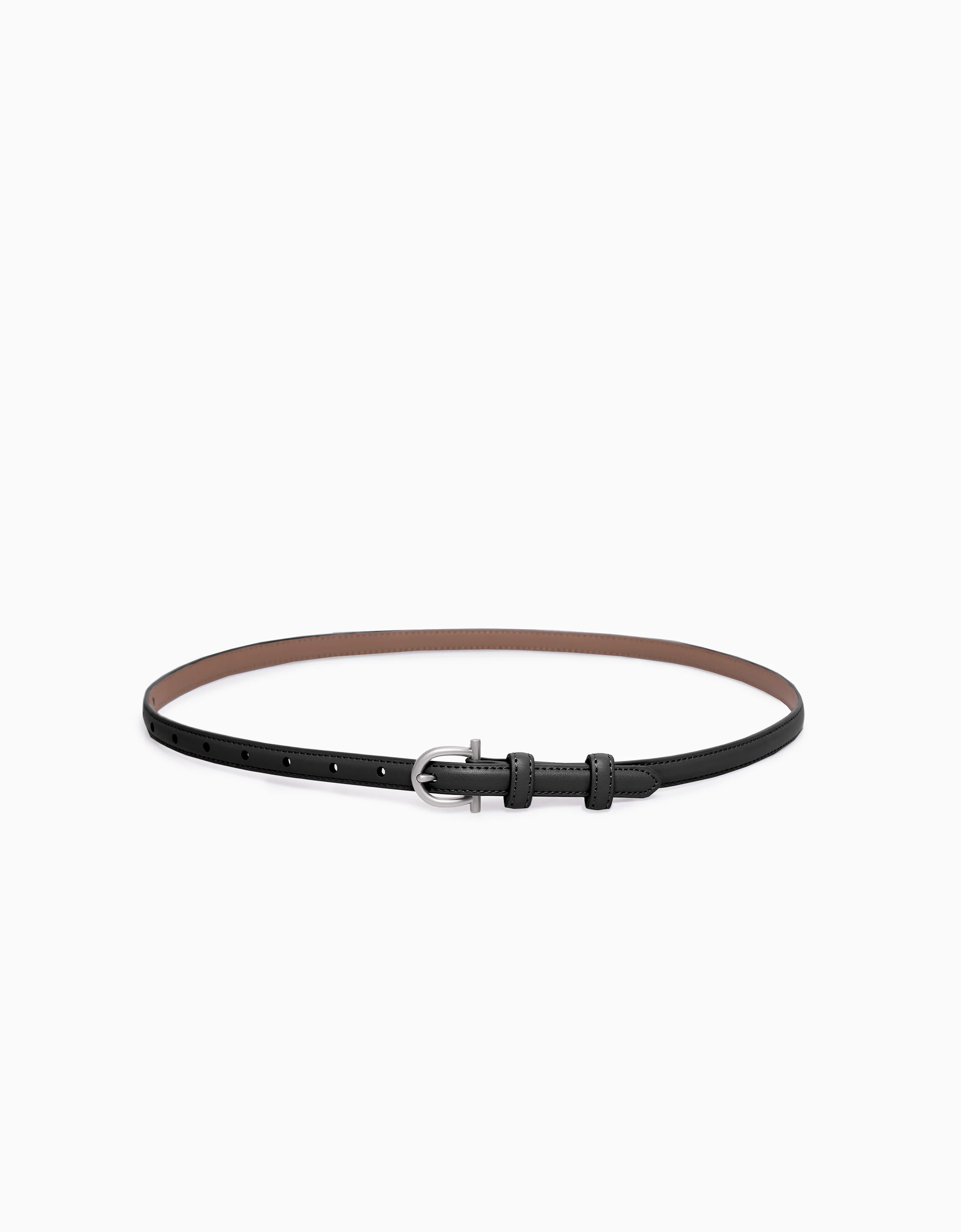 Metal Buckle Thin Leather Belt - Image 5