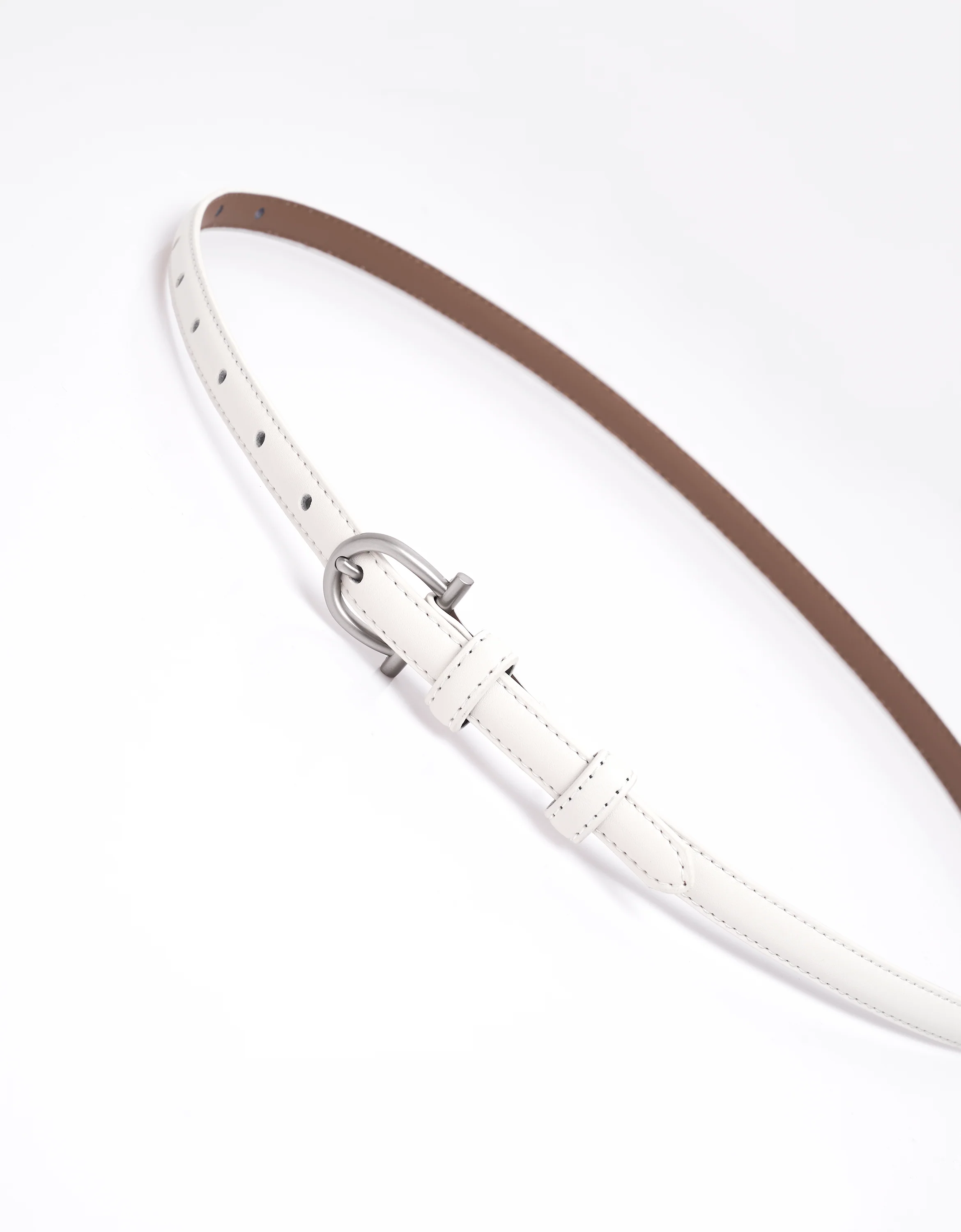 Metal Buckle Thin Leather Belt - Image 9
