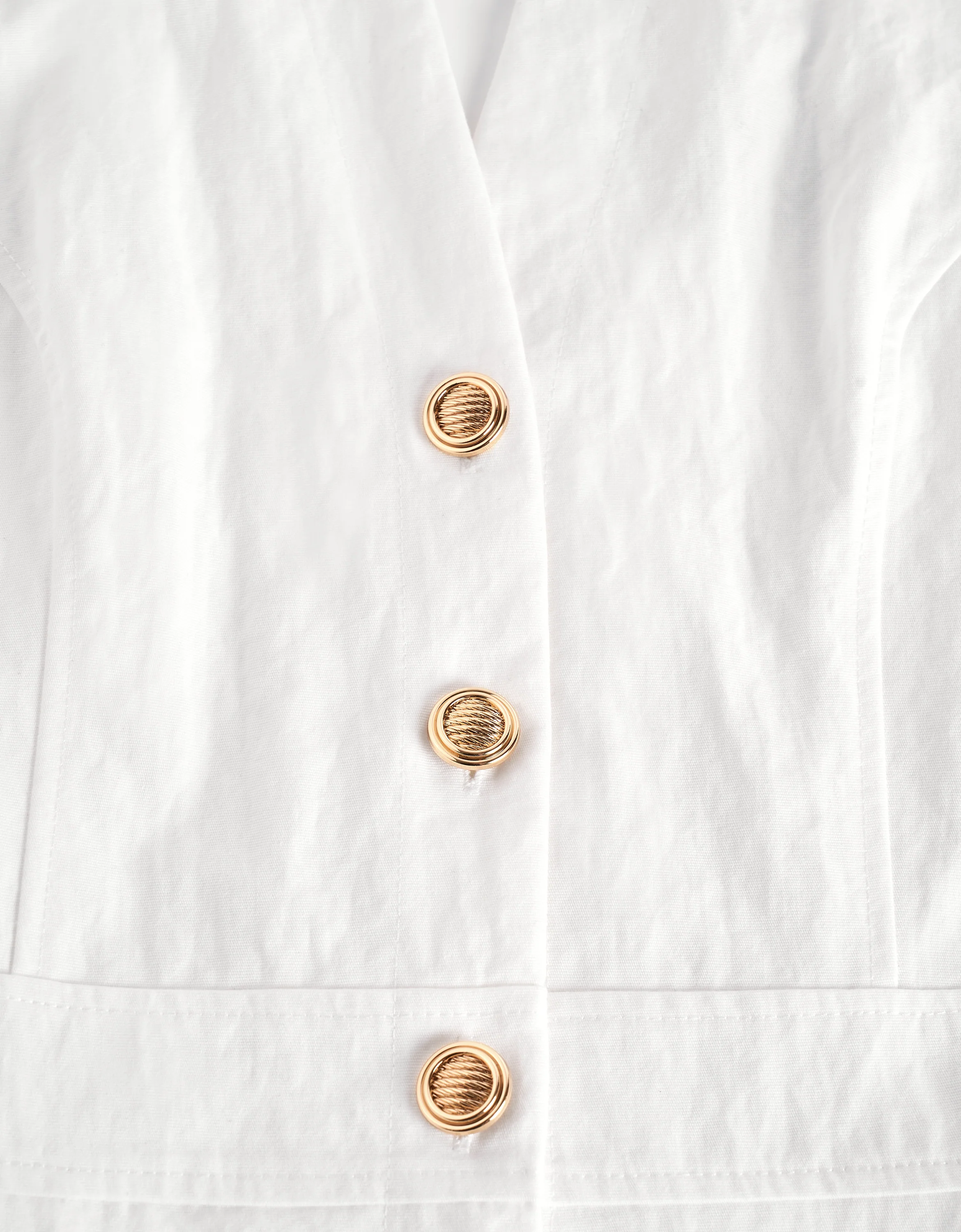 Metal Button Cap Sleeve Short Dress - Image 5