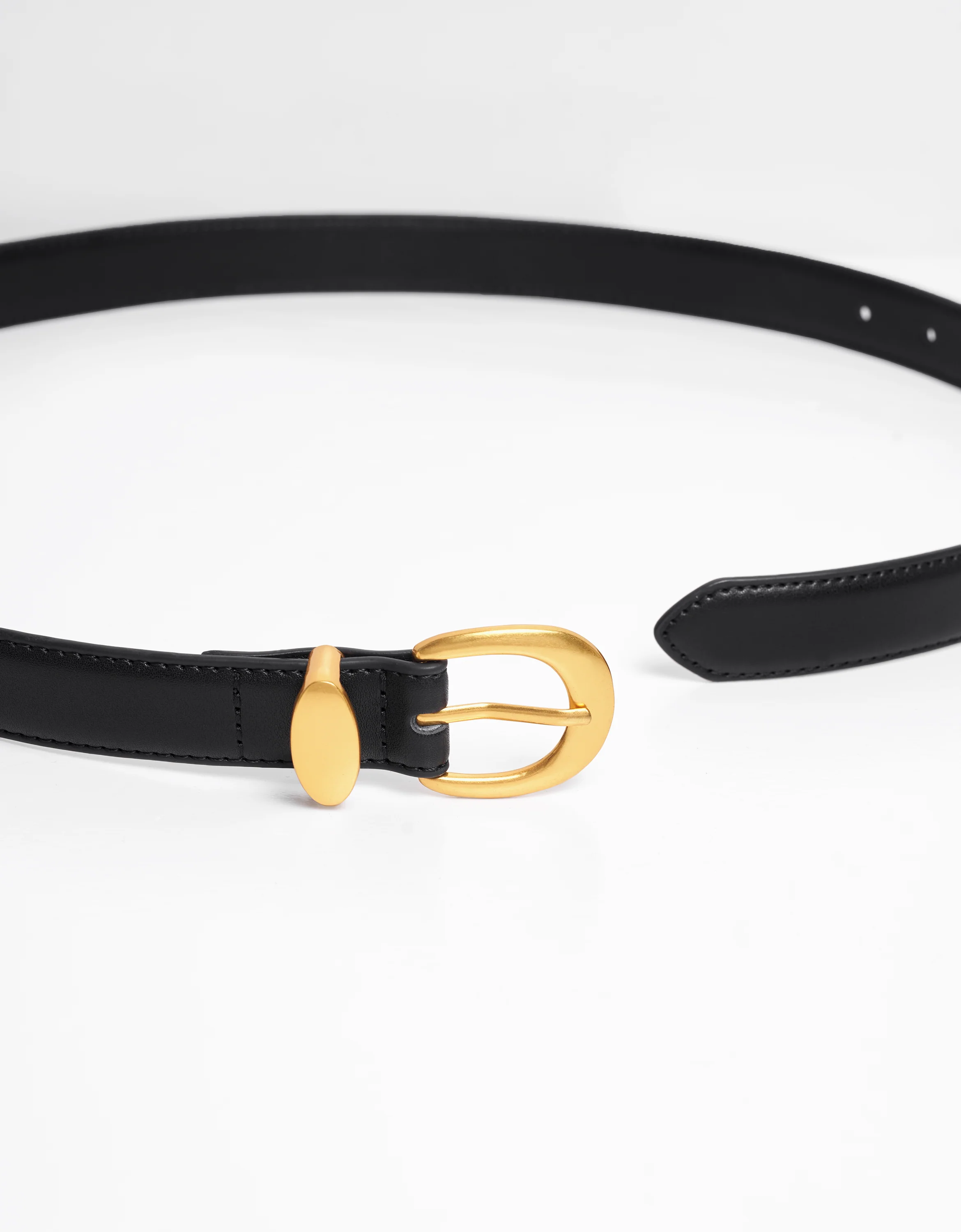 Metal Horseshoe Buckle Leather Belt - Image 8