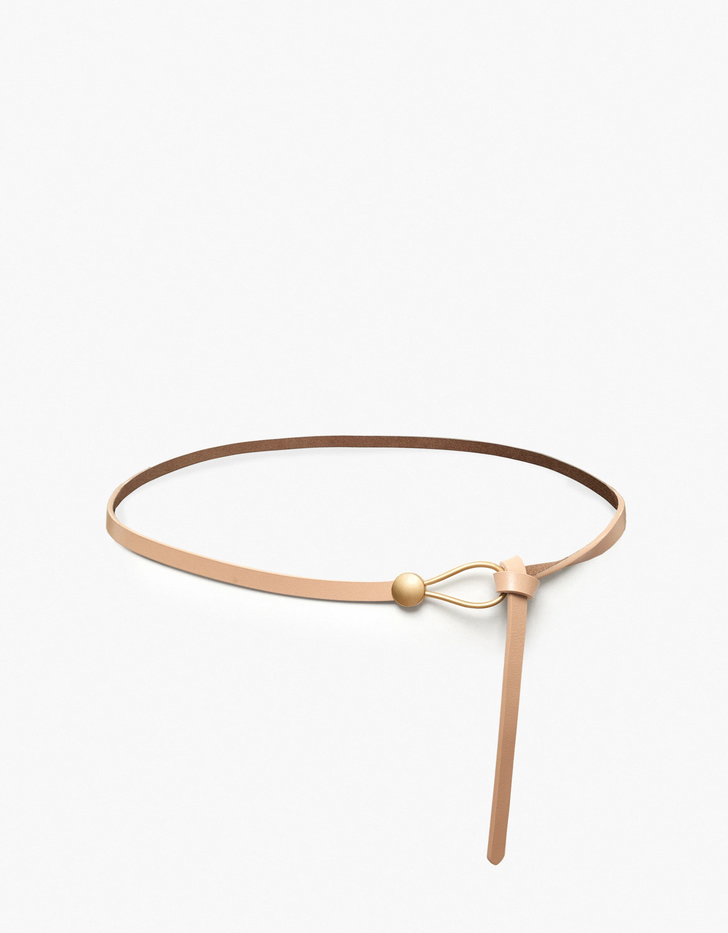 Metallic Buckle Leather Belt