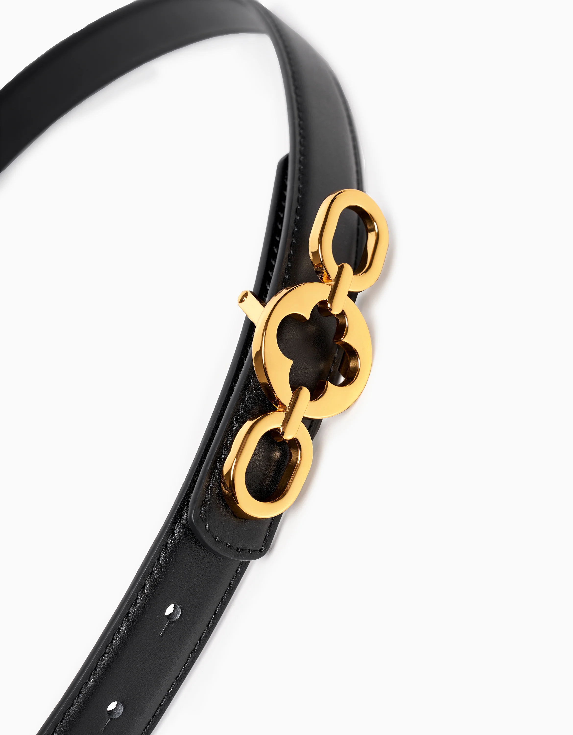 Metallic Buckle Leather Belt - Image 3