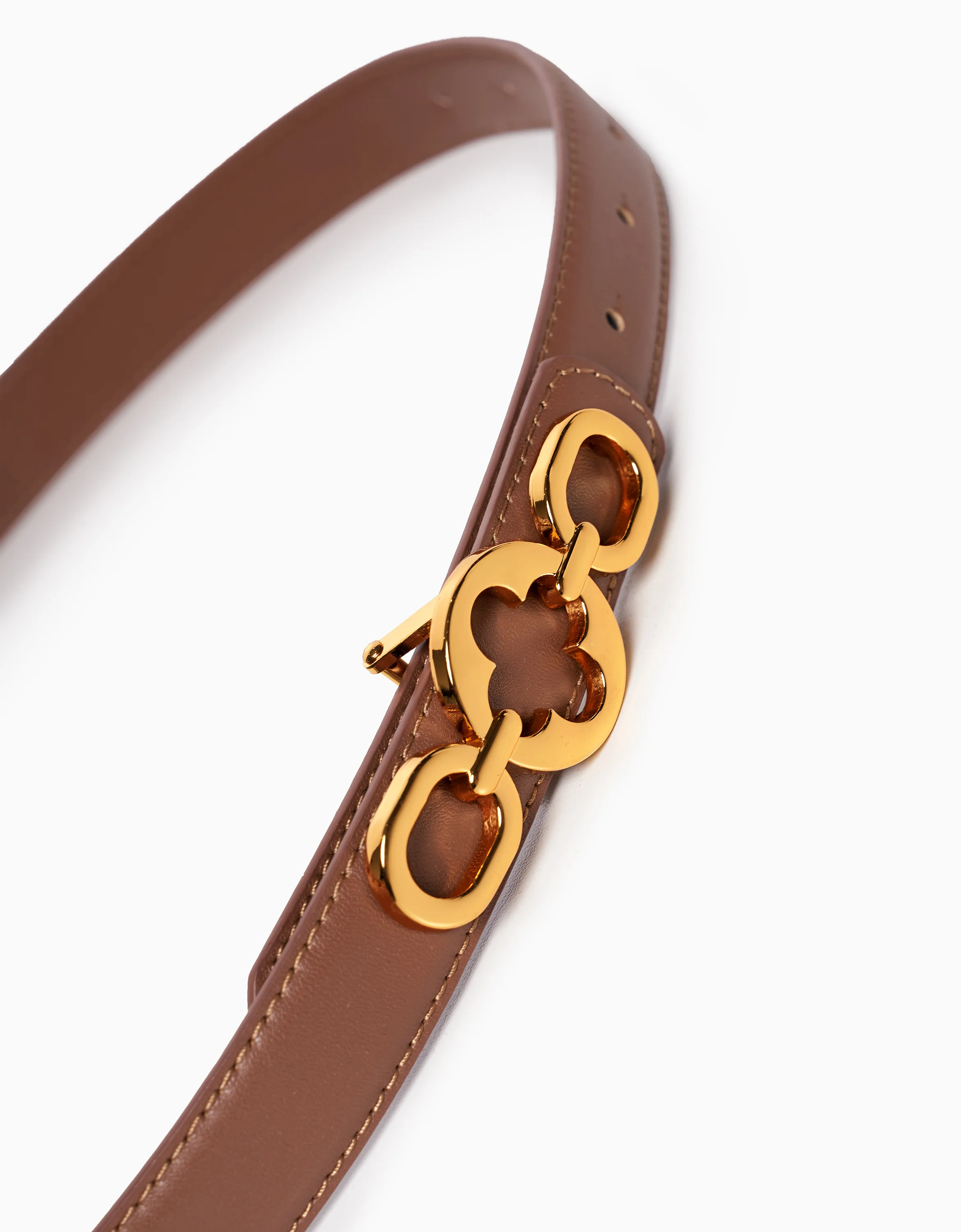 Metallic Buckle Leather Belt - Image 7