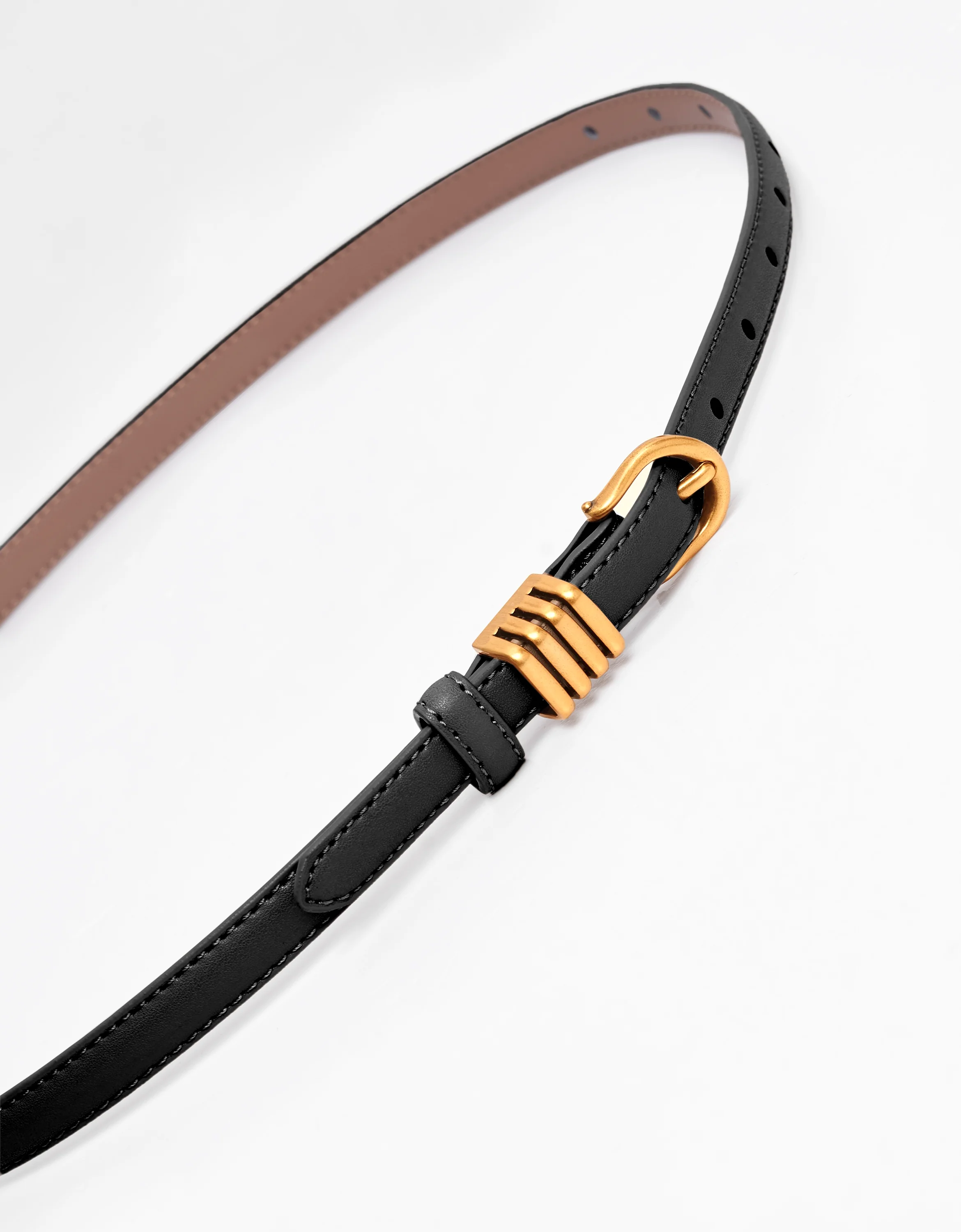 Multi Metal Loop Leather Belt - Image 2