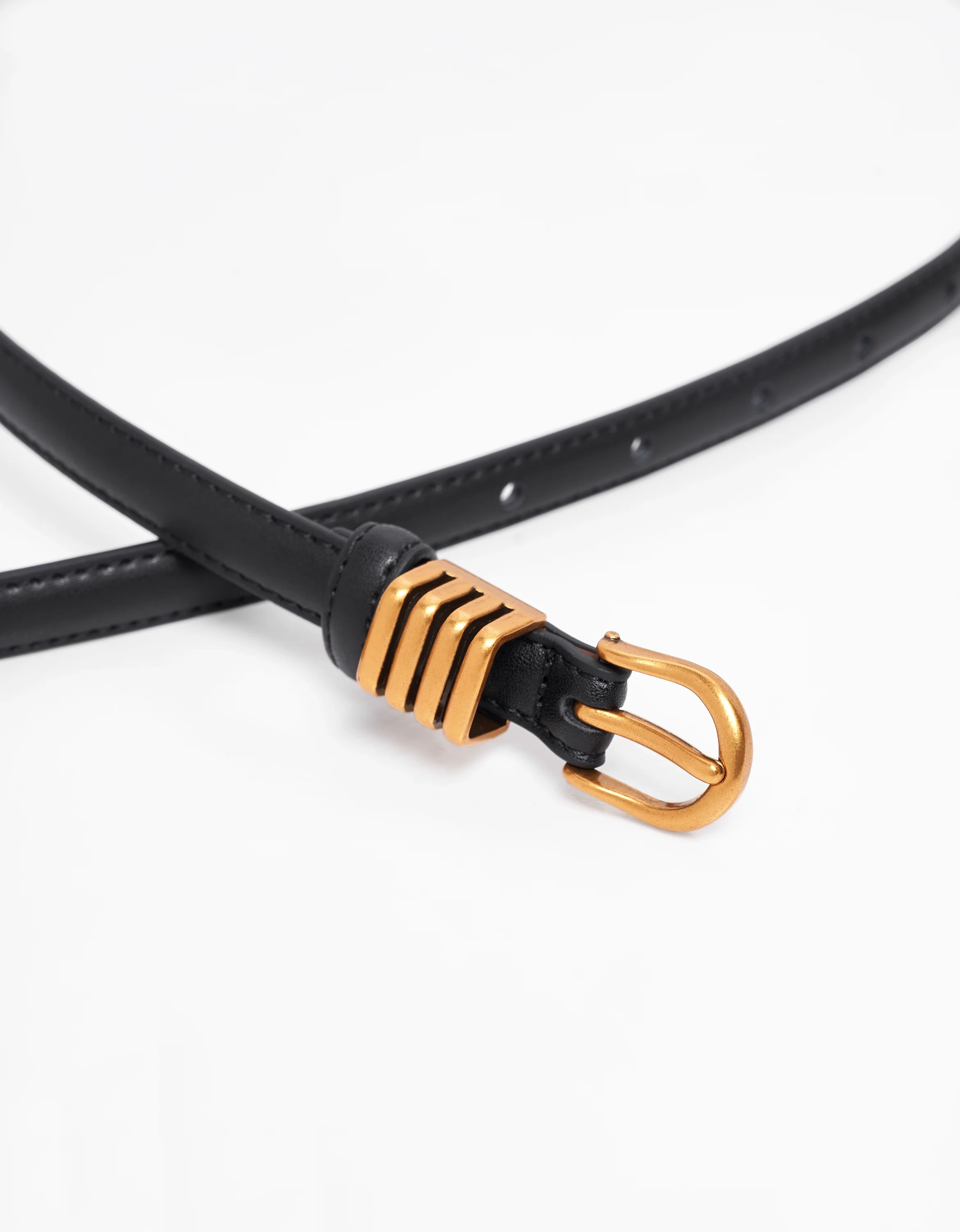 Multi Metal Loop Leather Belt - Image 3