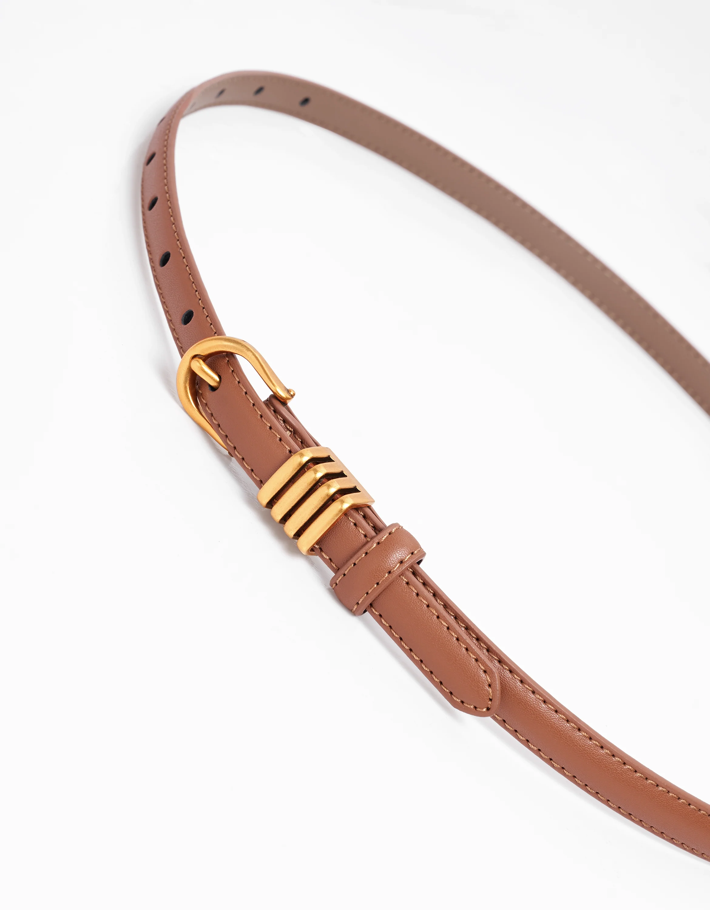 Multi Metal Loop Leather Belt - Image 5