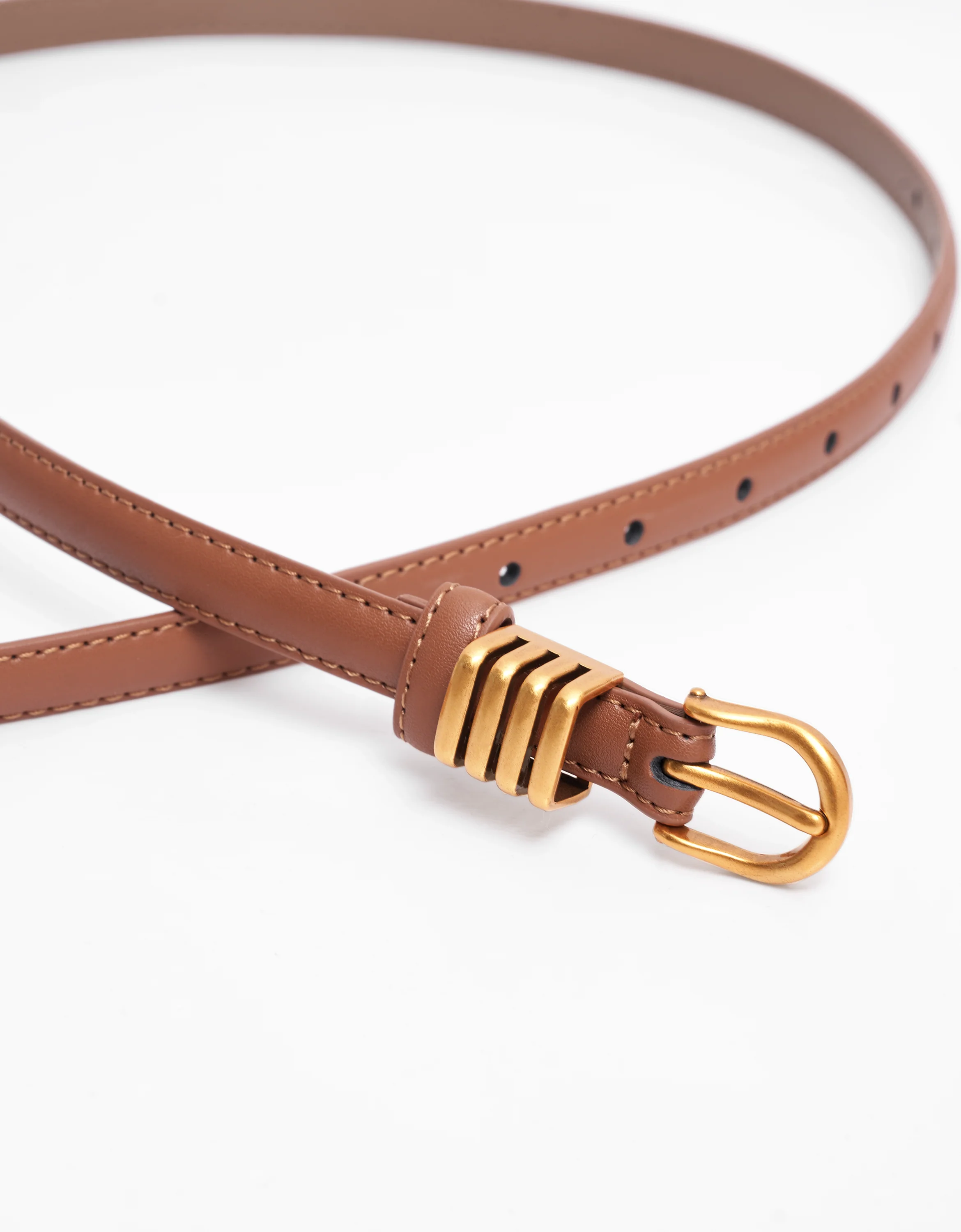 Multi Metal Loop Leather Belt - Image 6
