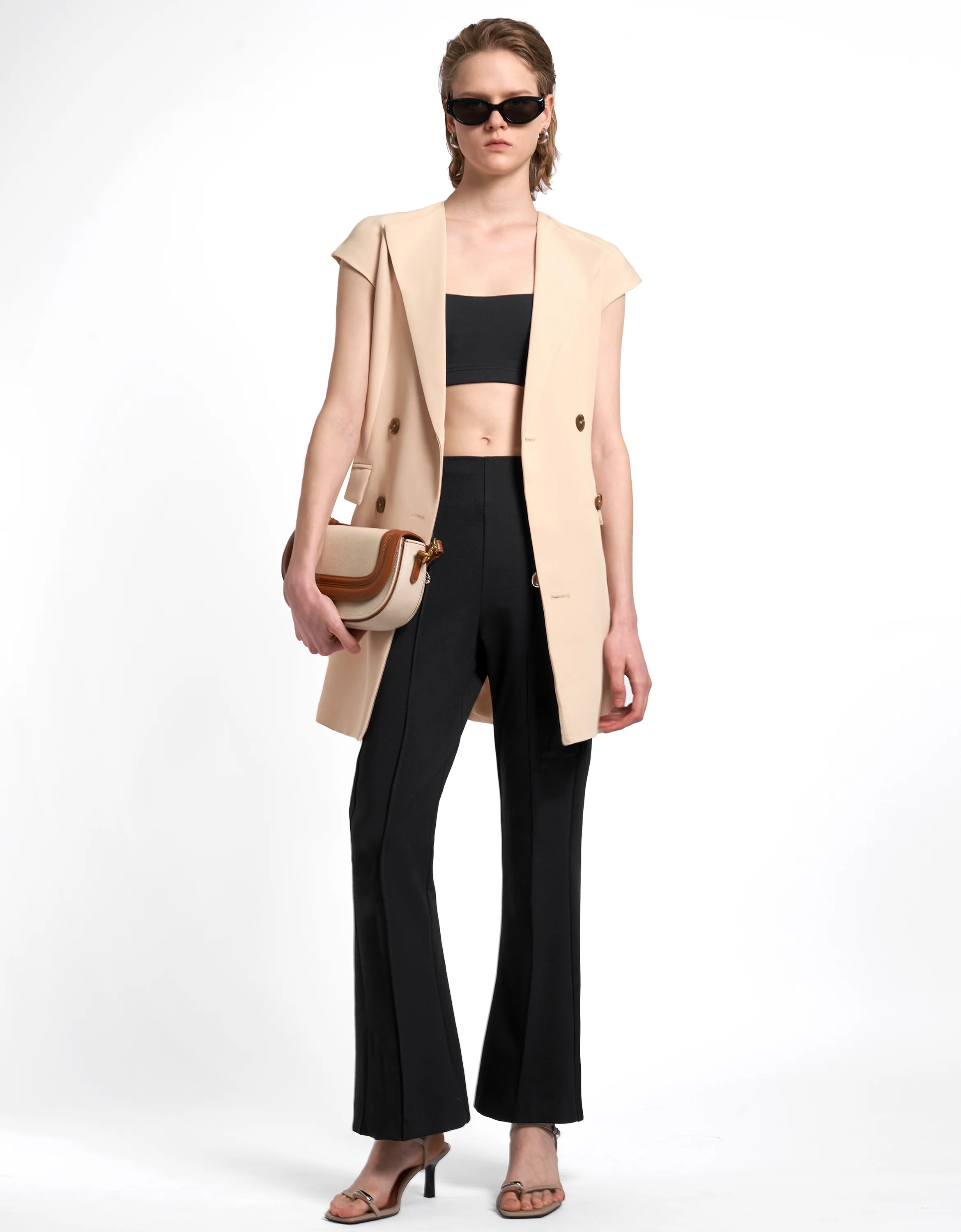 Notched Lapel Double-breasted Dress - Image 3