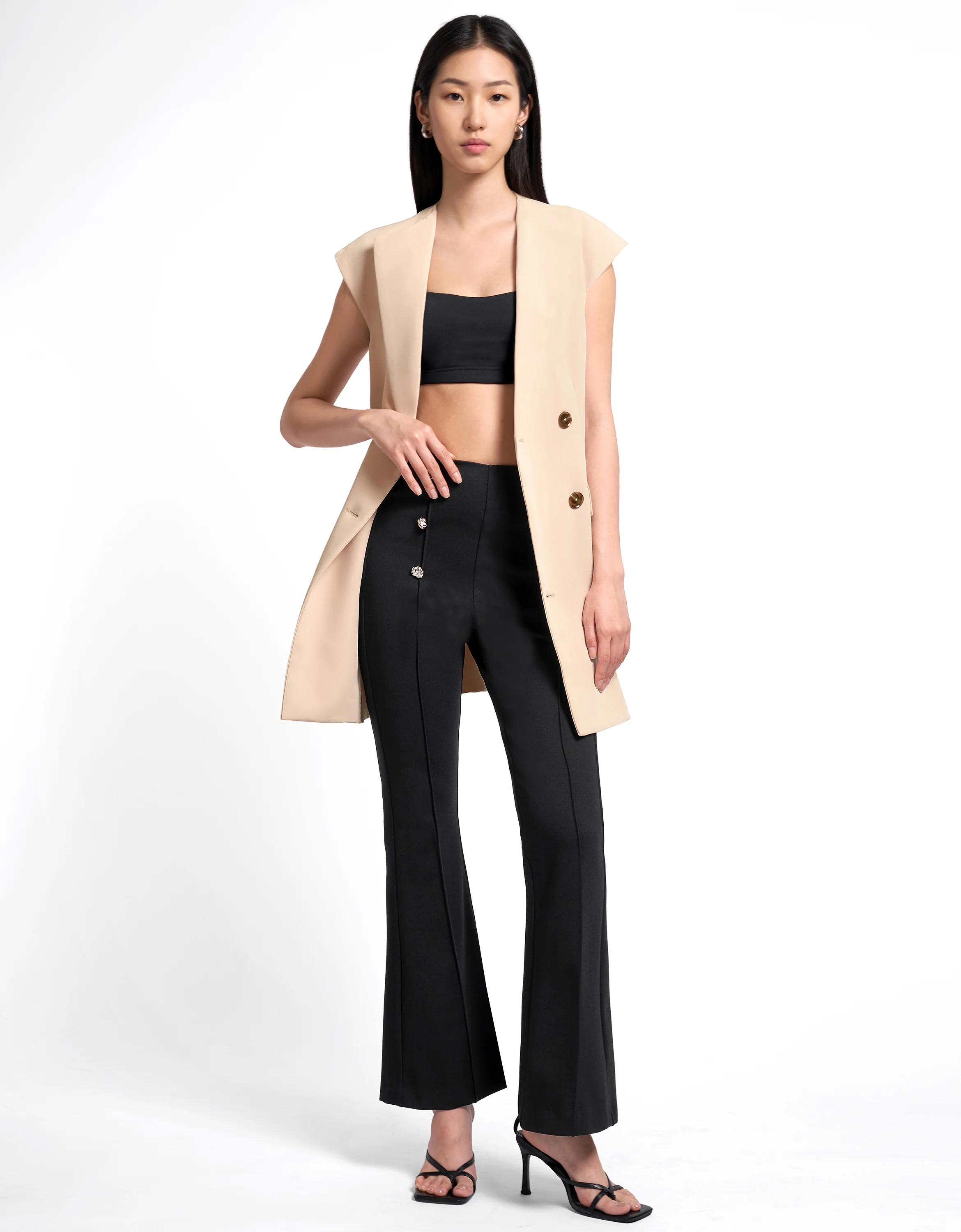 Notched Lapel Double-breasted Dress - Image 5
