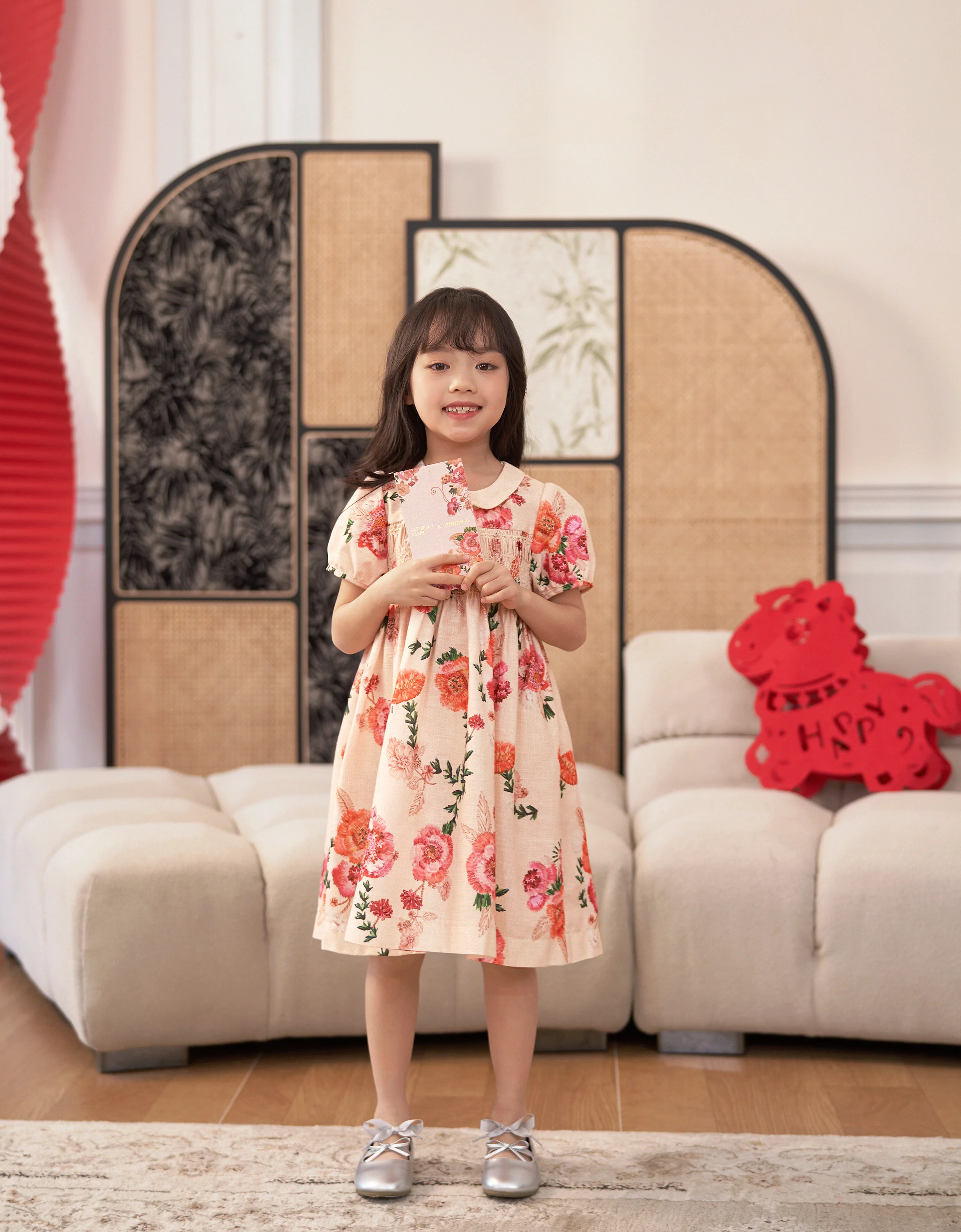 Peter Pan Collar Short Sleeve Floral Dress