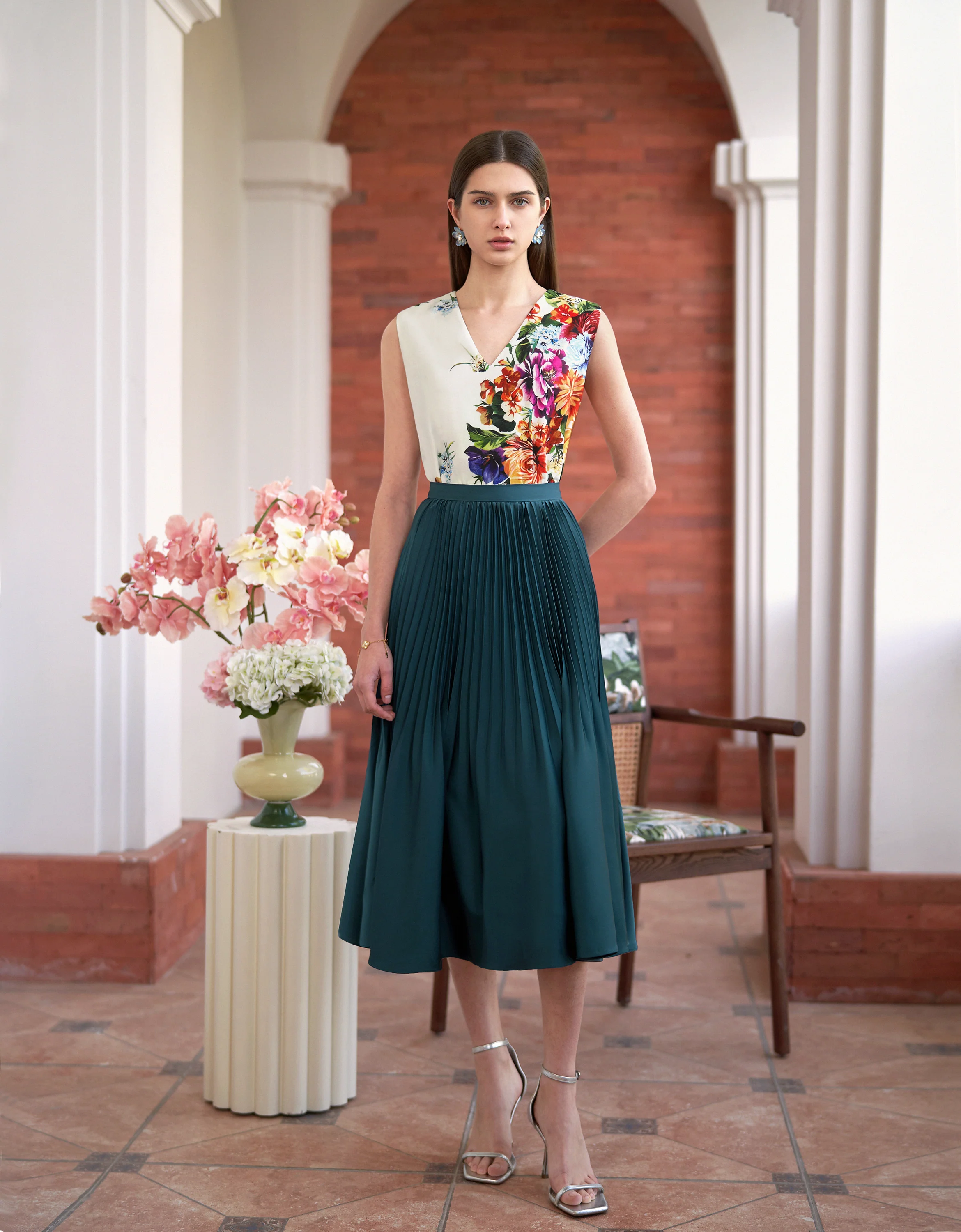 Pleated Midi Fishtail Skirt - Image 10