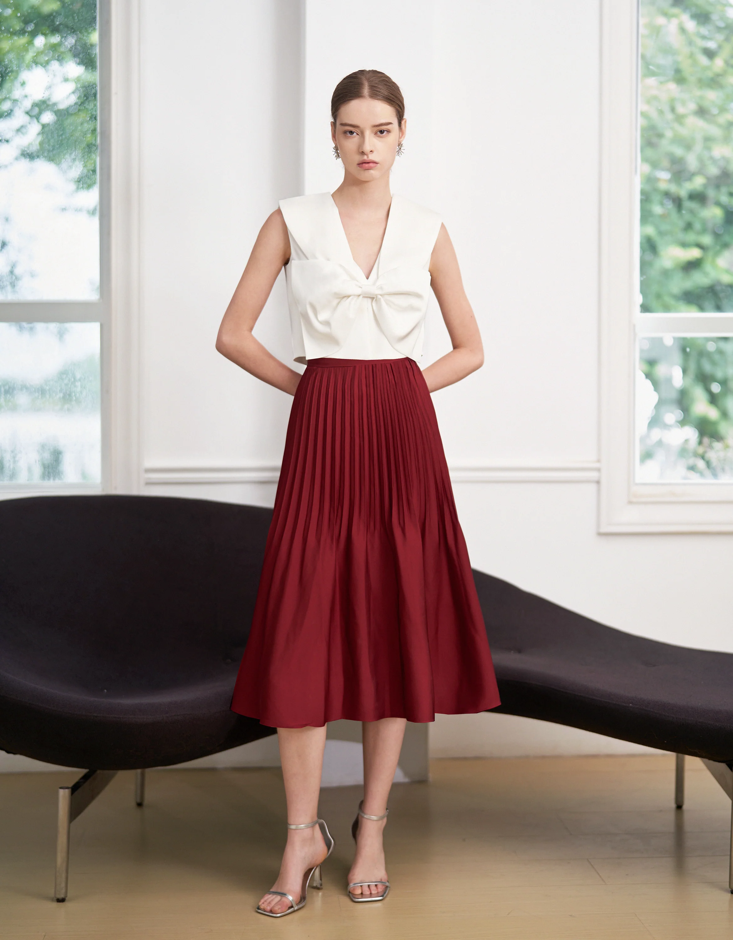 Pleated Midi Fishtail Skirt - Image 40
