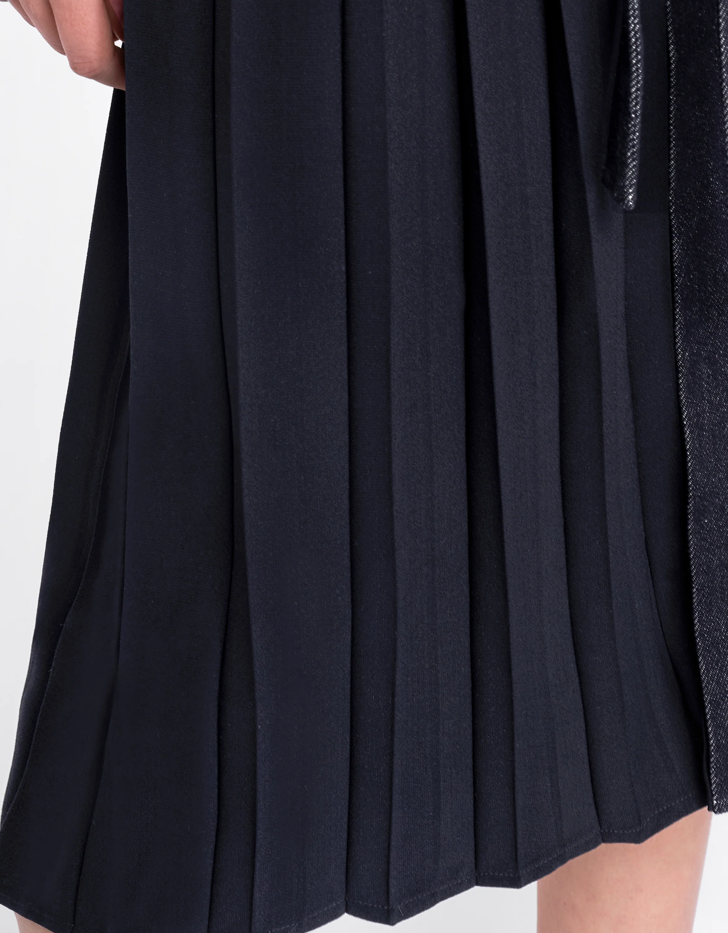 Pleated Panel Denim Midi Dress - Image 16