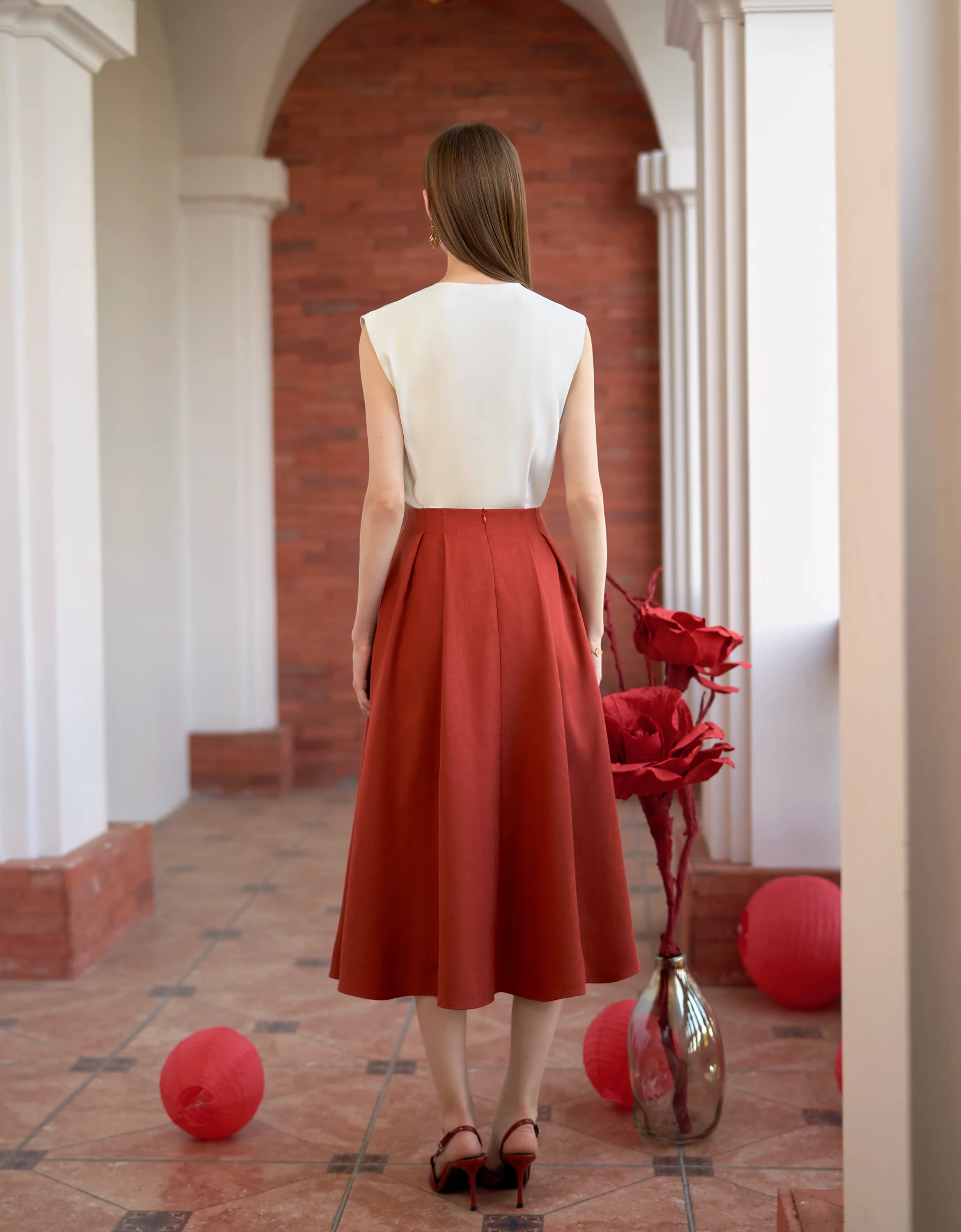 Pleated Waist A-line Skirt - Image 2