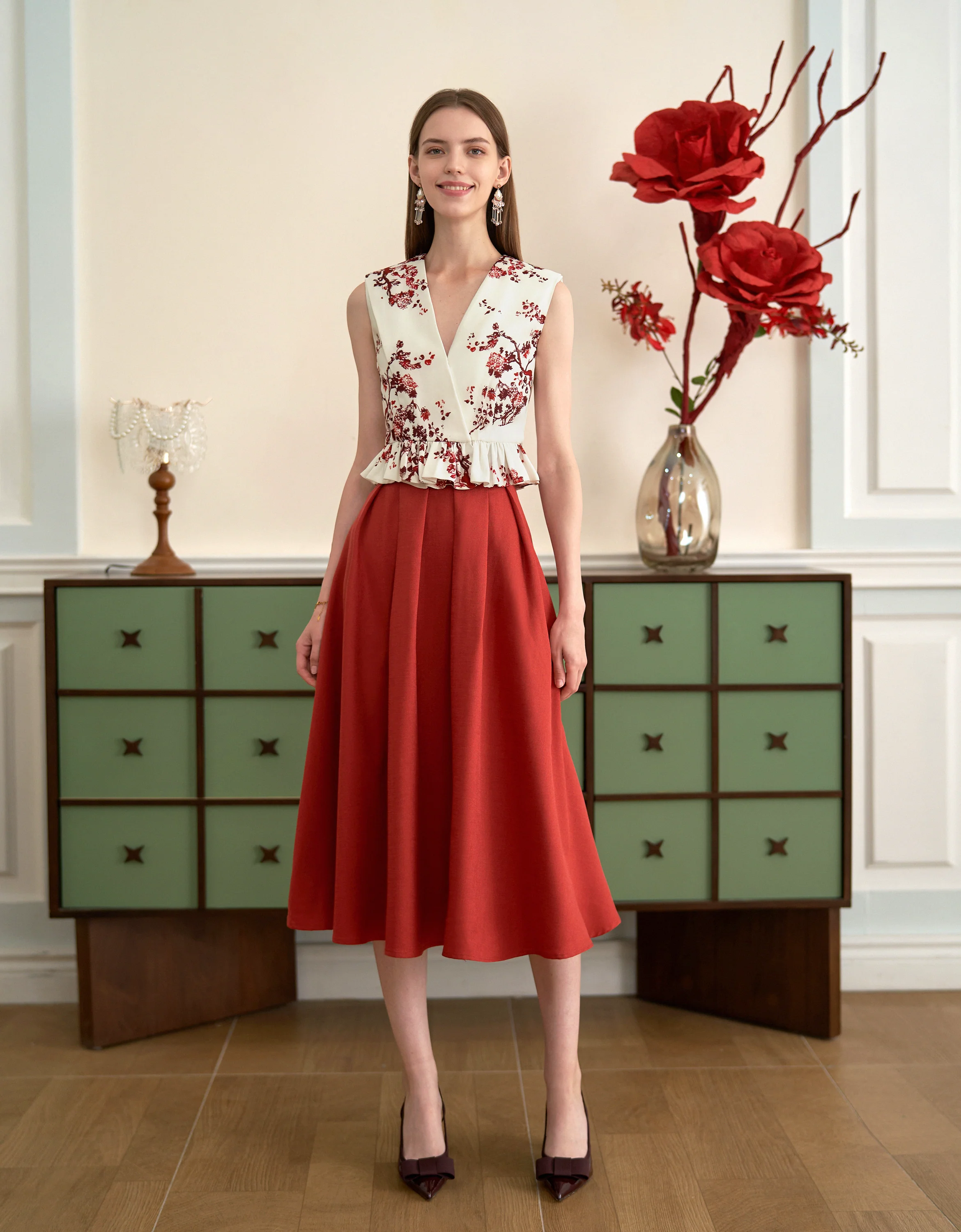 Pleated Waist A-line Skirt - Image 5