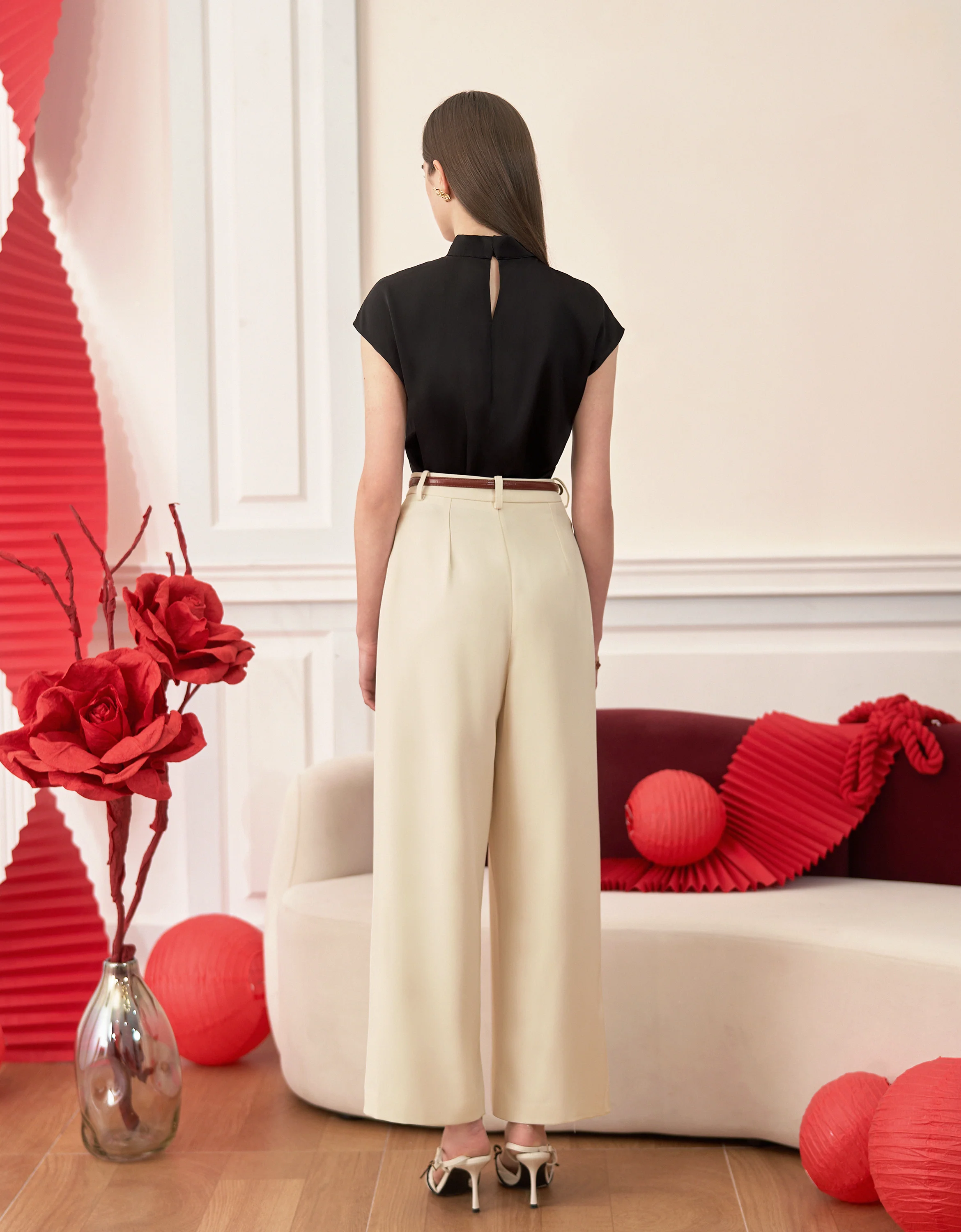 Pleated Wide-leg Pants - Image 2