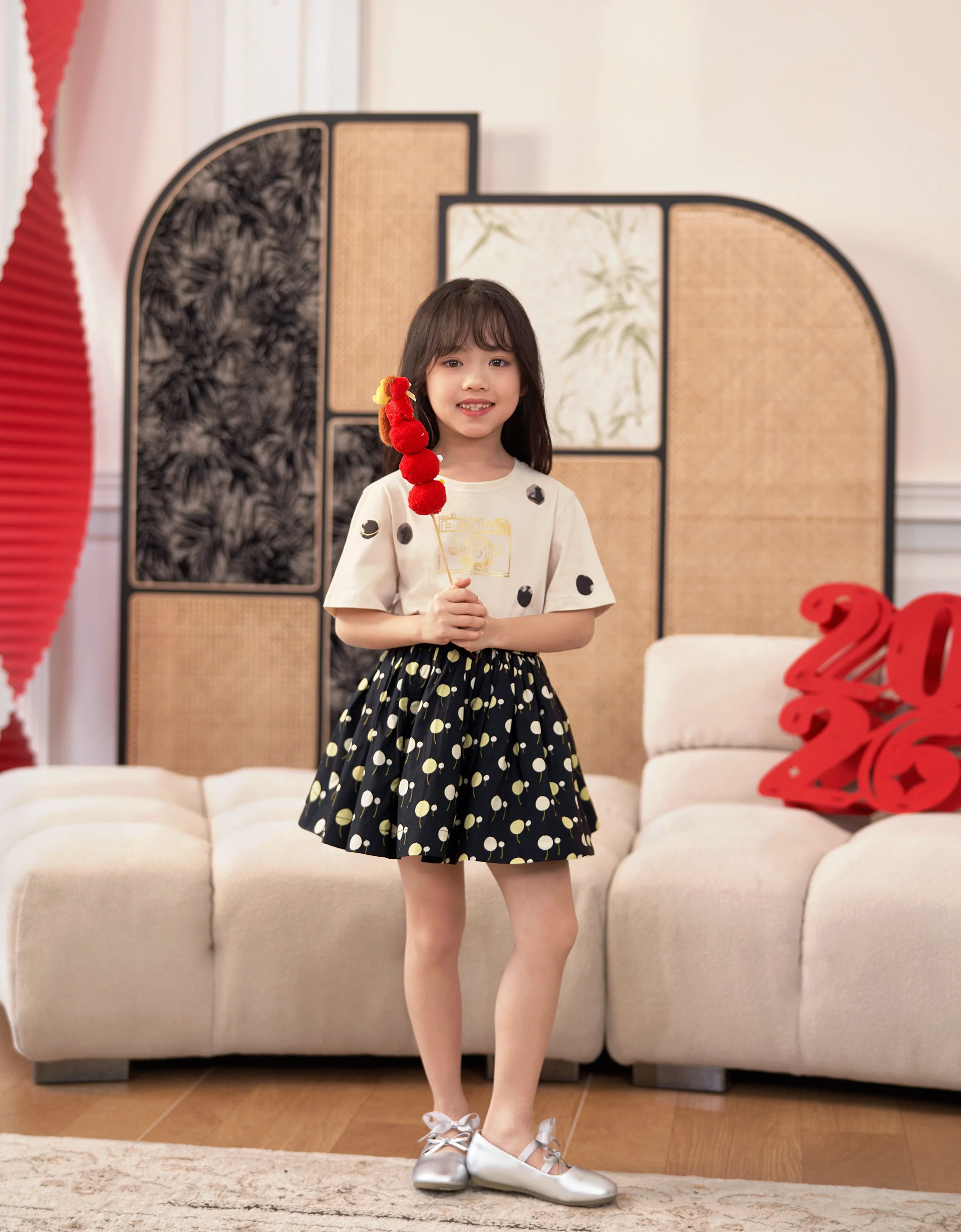 Polka Dot Cherry Print T-Shirt - Image 2