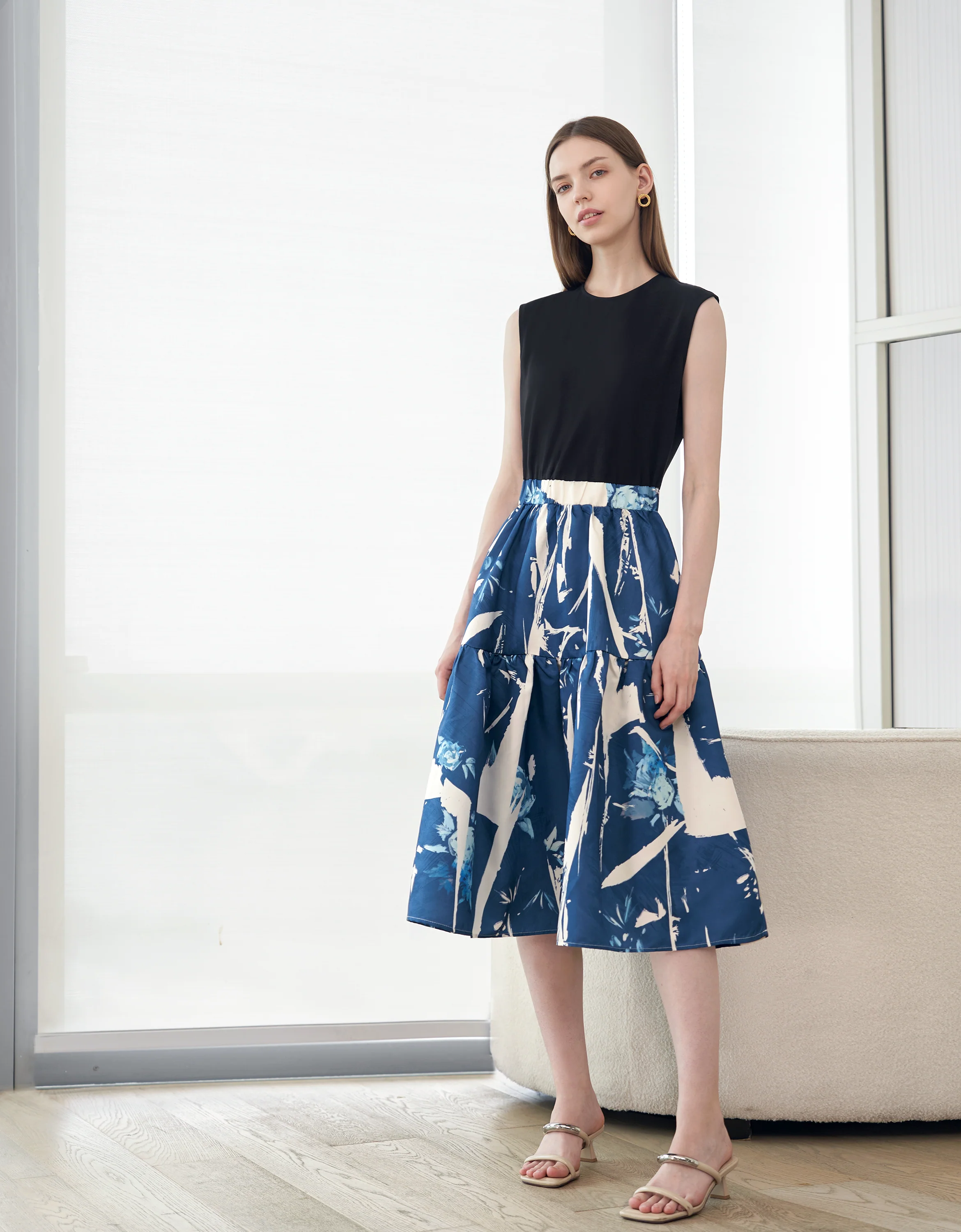 Printed Skirt Midi Dress - Image 2
