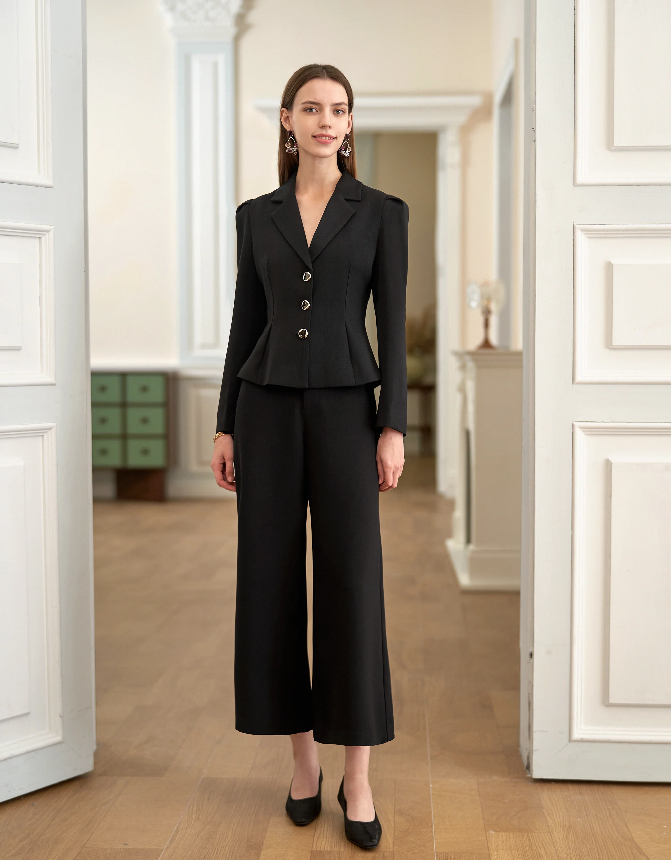Puff Sleeve Pleated Blazer
