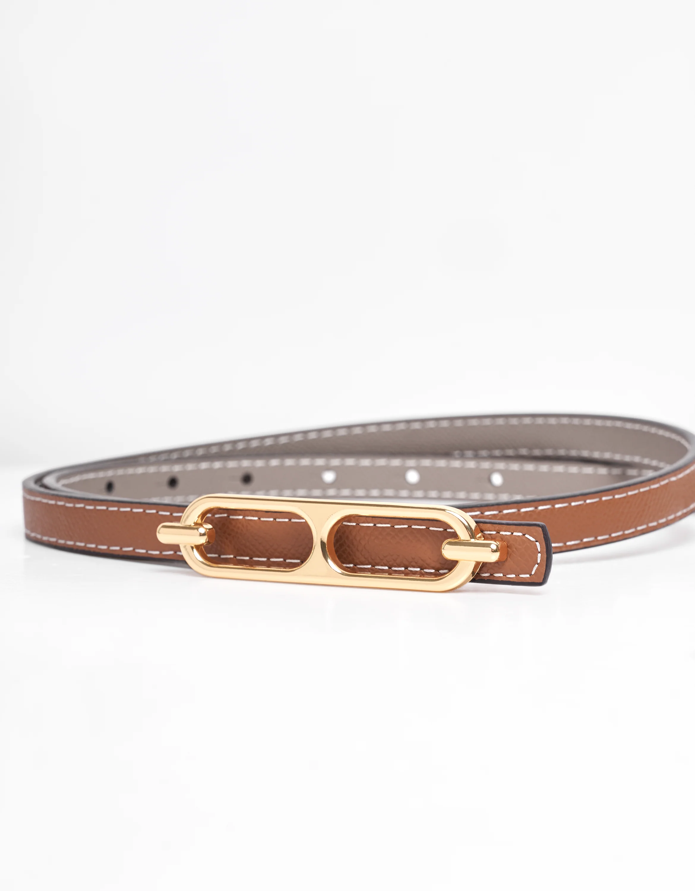 Reversible Thin Leather Belt - Image 13
