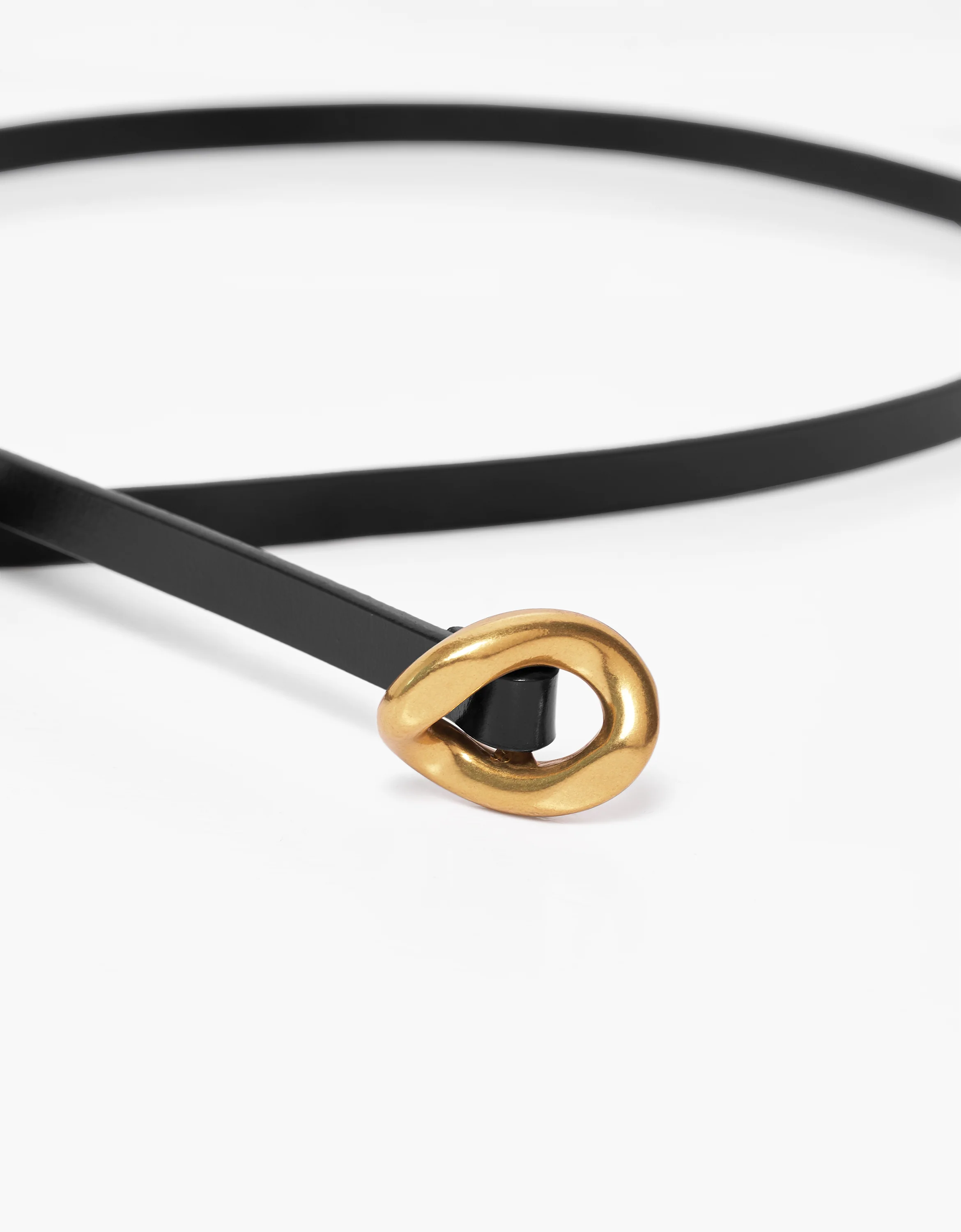 Ring Buckle Leather Tie Belt - Image 2