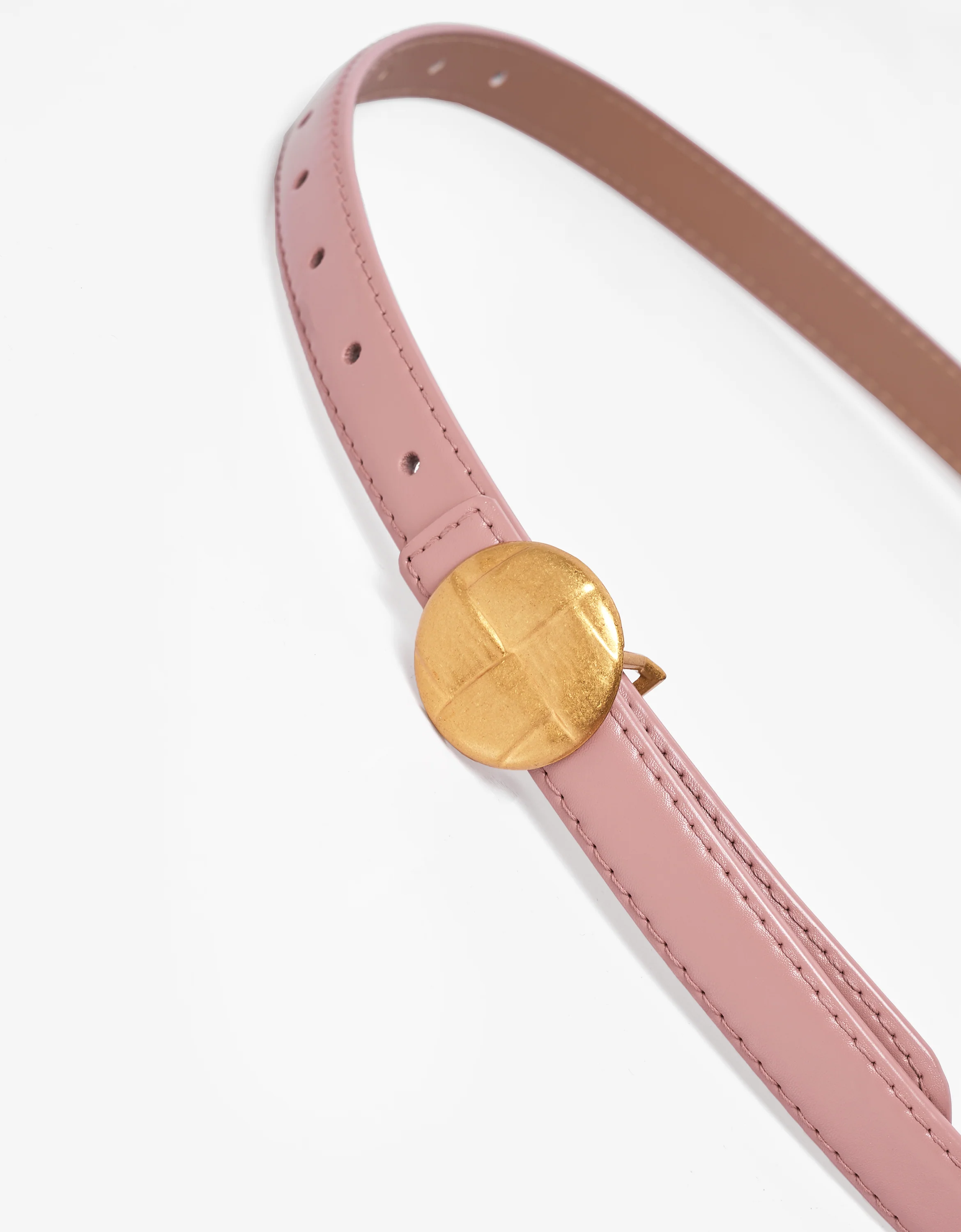 Round Buckle Leather Belt - Image 14