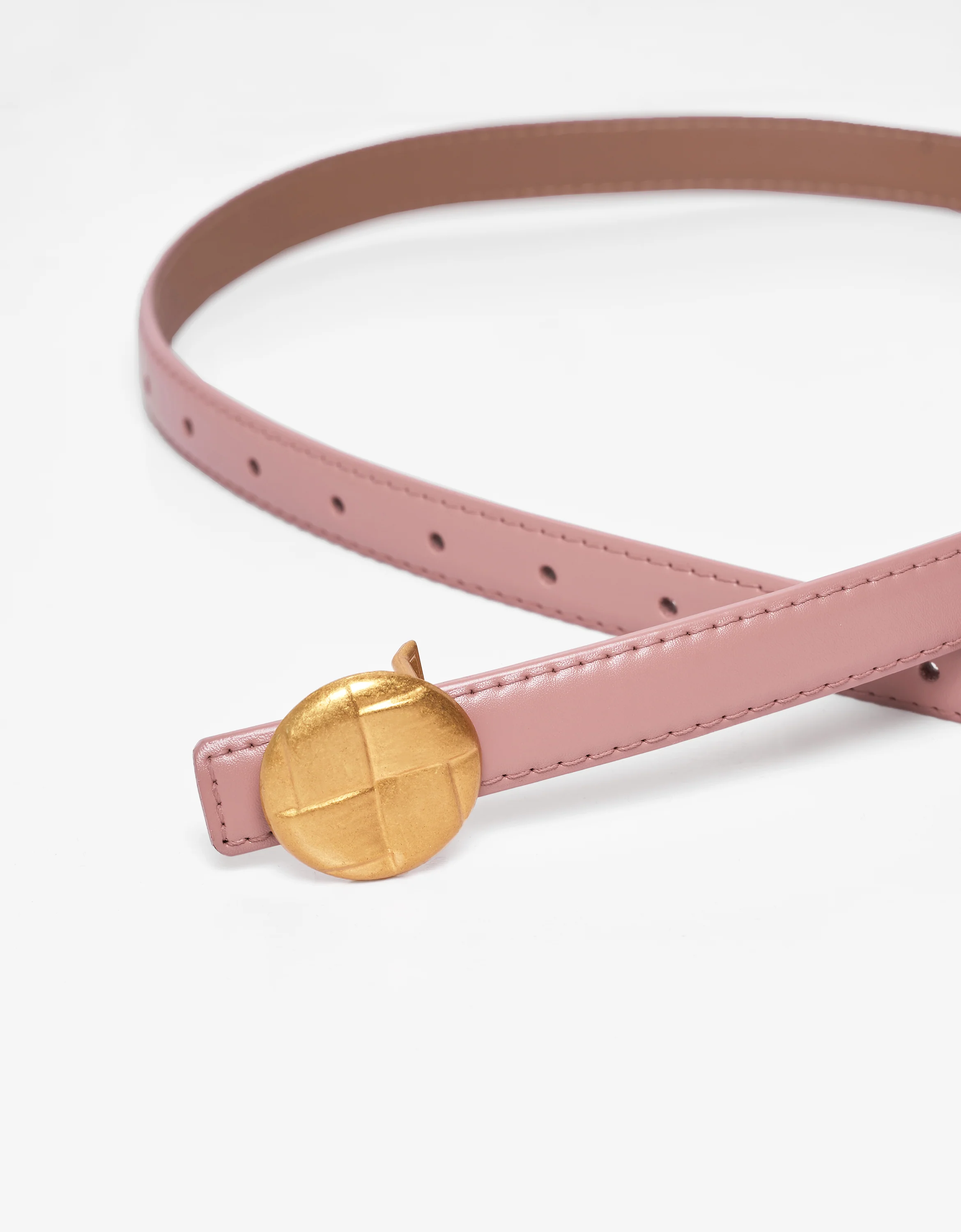 Round Buckle Leather Belt - Image 15