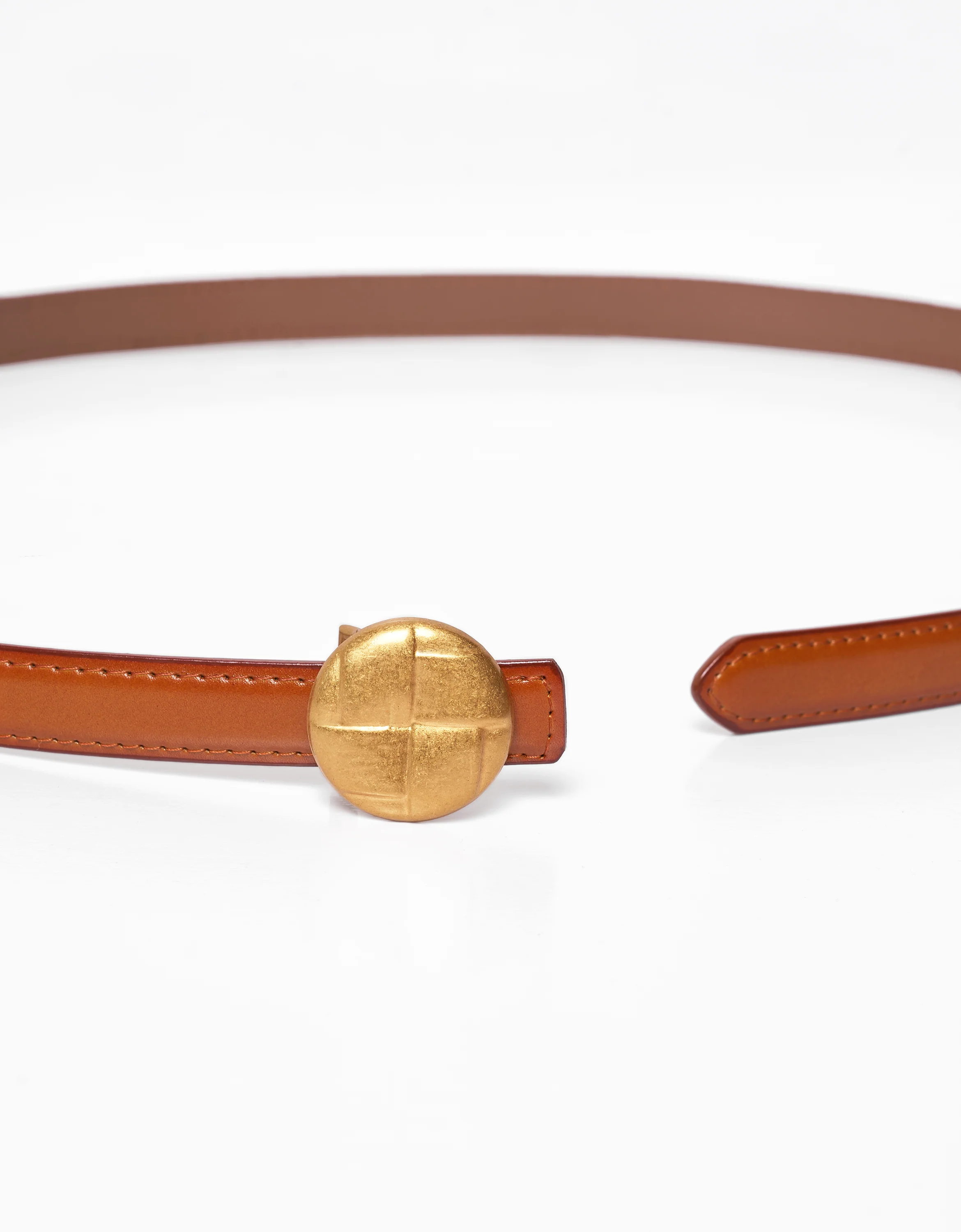 Round Buckle Leather Belt - Image 19