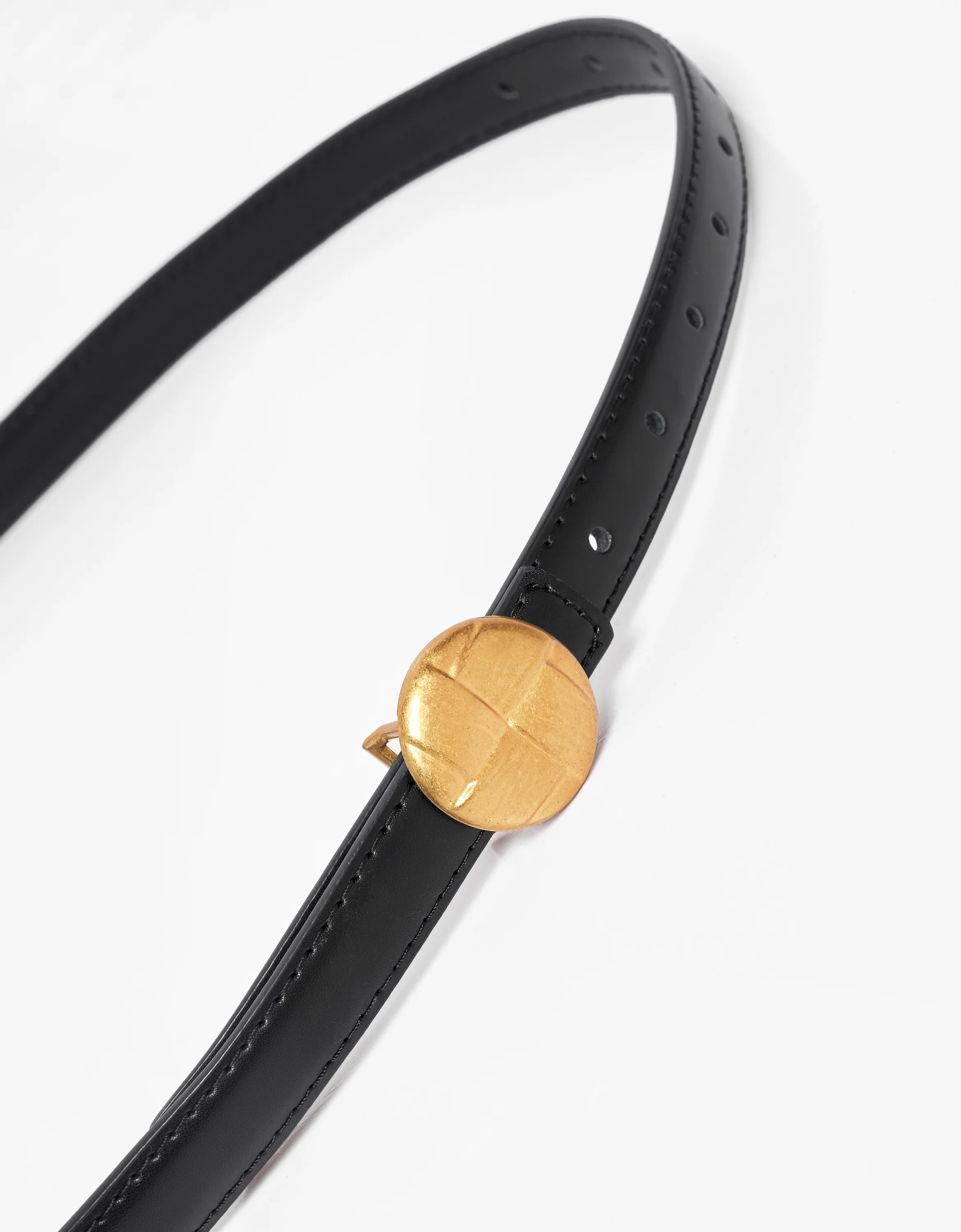 Round Buckle Leather Belt - Image 2