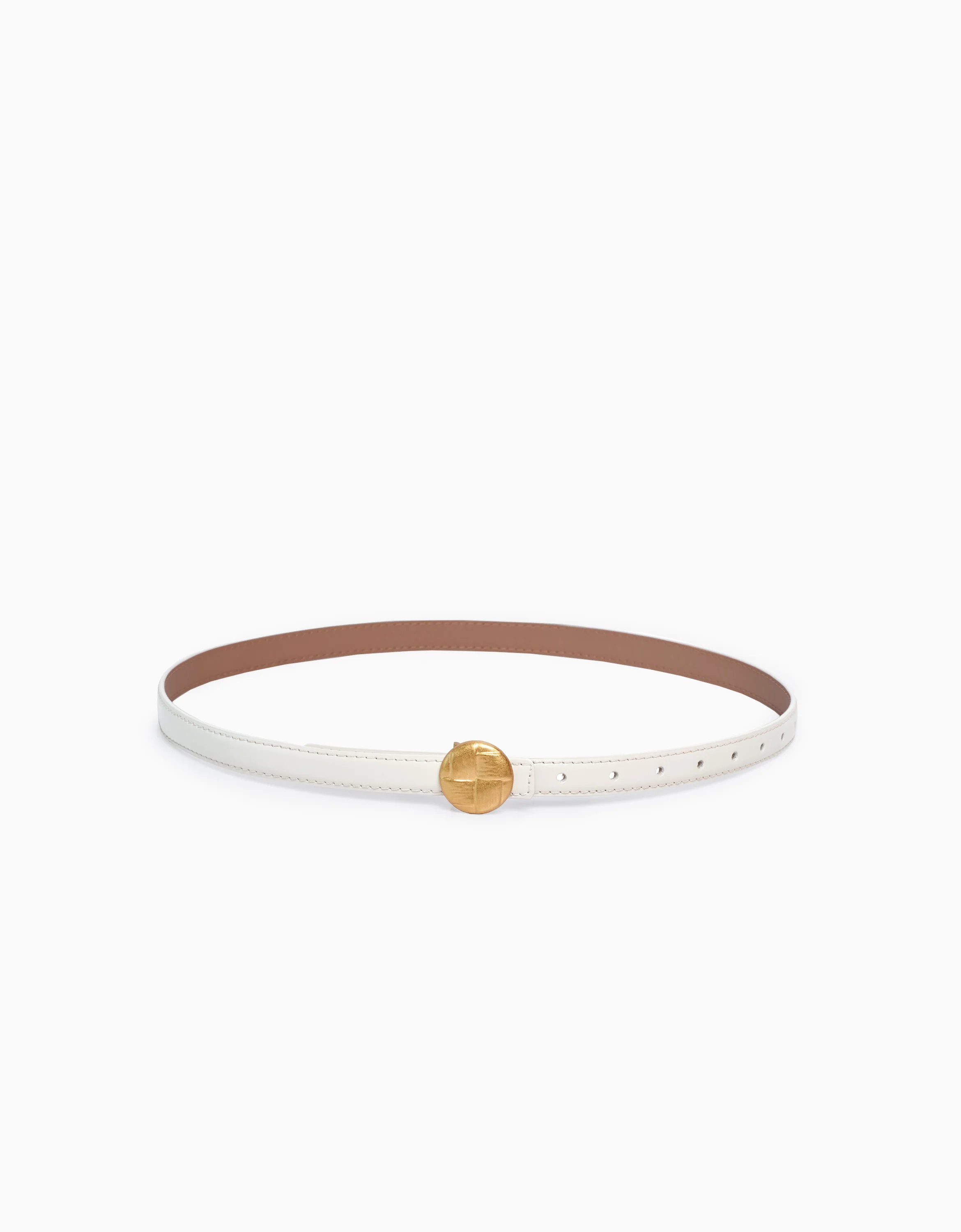 Round Buckle Leather Belt - Image 5