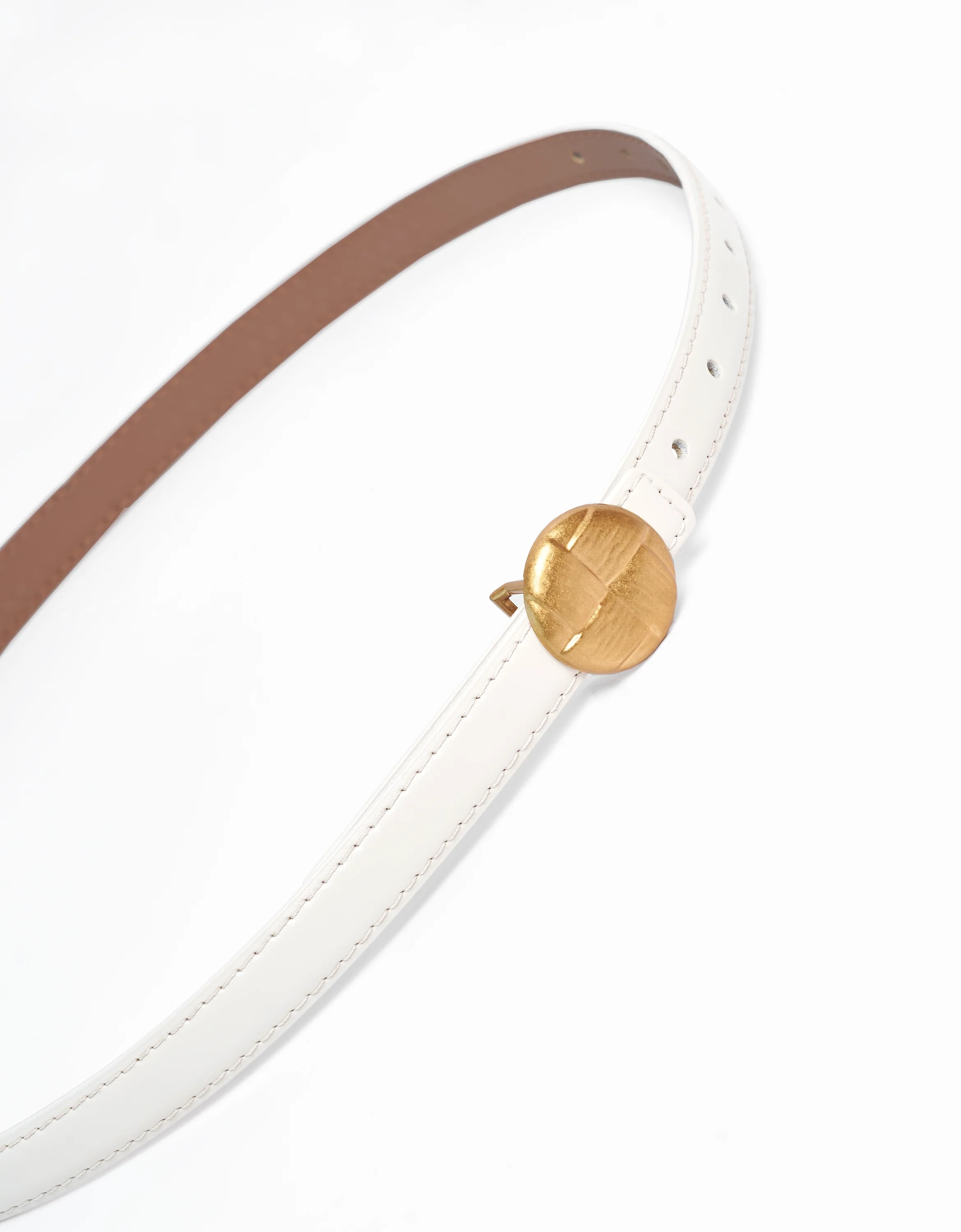 Round Buckle Leather Belt - Image 6