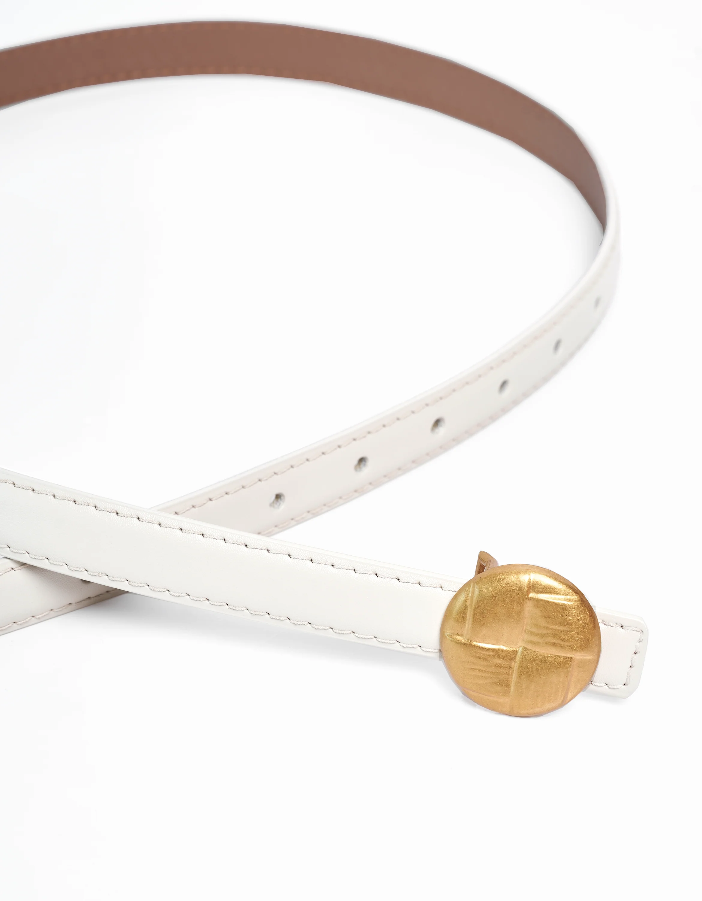 Round Buckle Leather Belt - Image 7