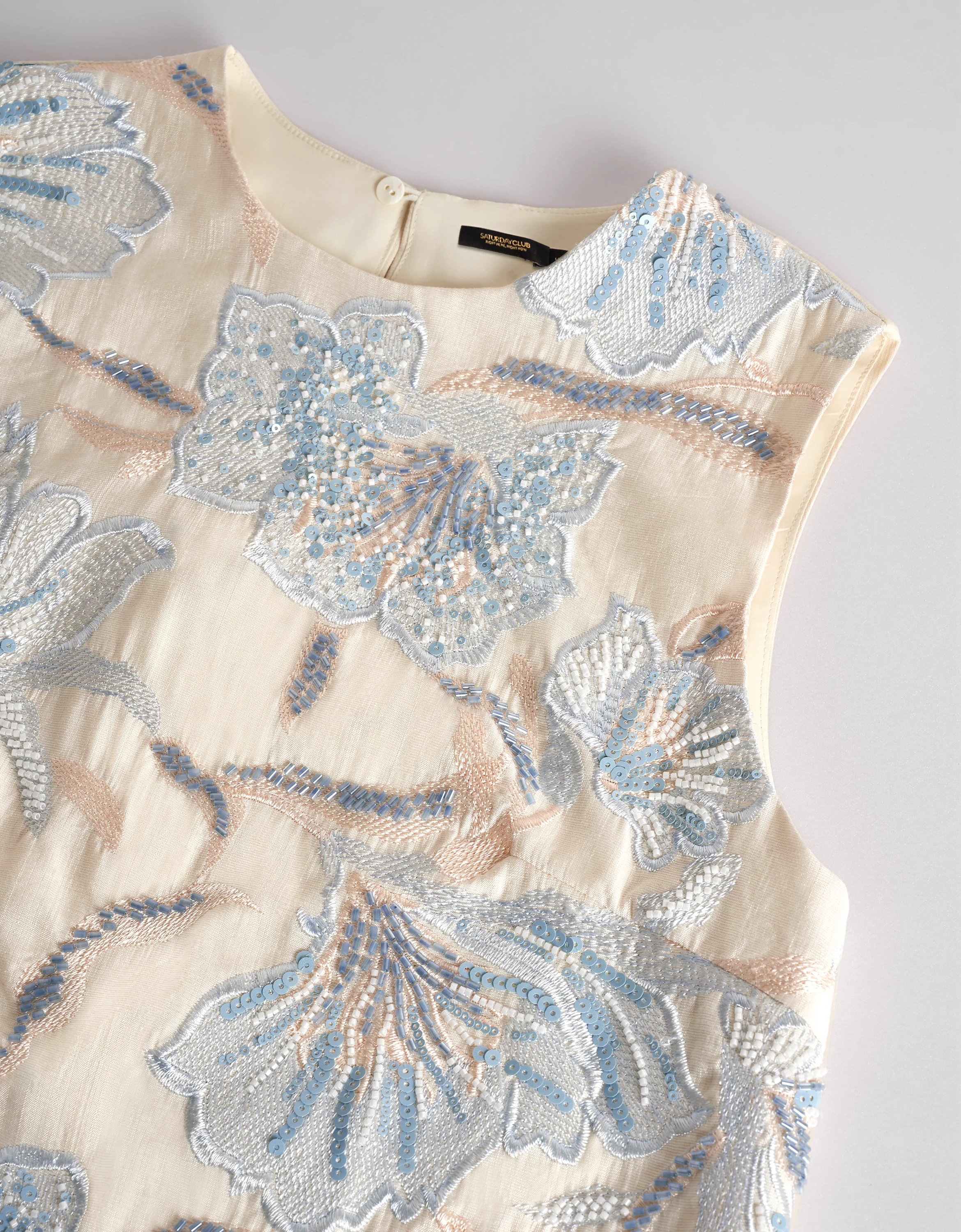 Round Neck Embroidered Sleeveless Dress - Image 6