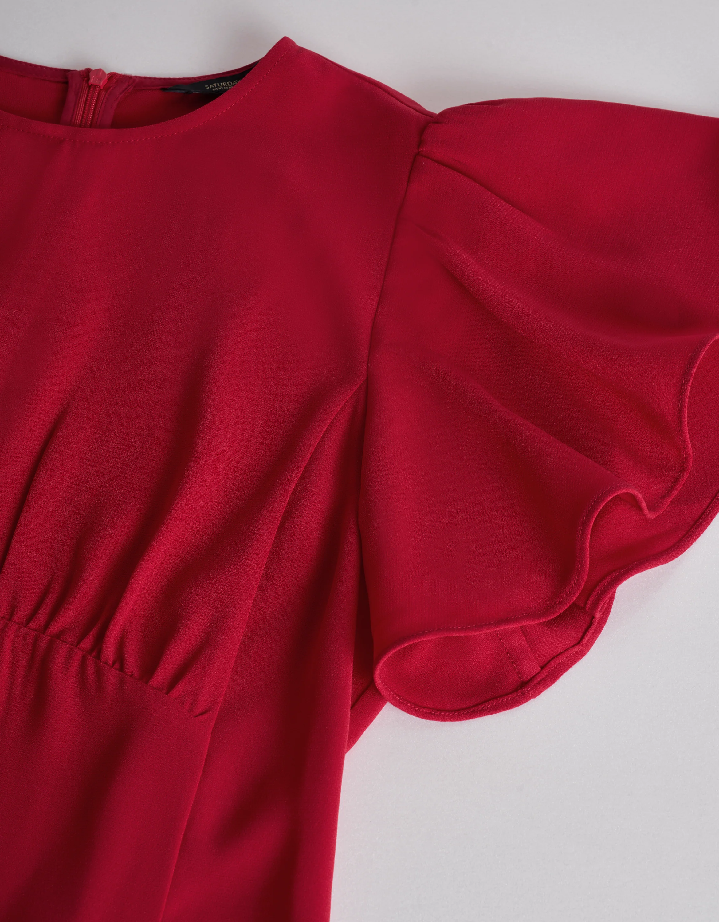 Round Neck Ruffle Sleeve Top - Image 4