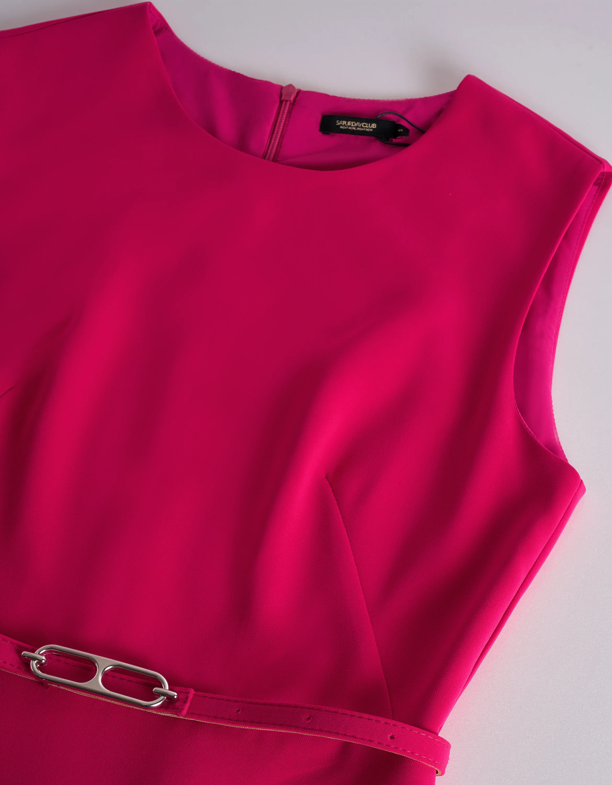 Round Neck Ruffled Hem Sleeveless Dress - Image 5