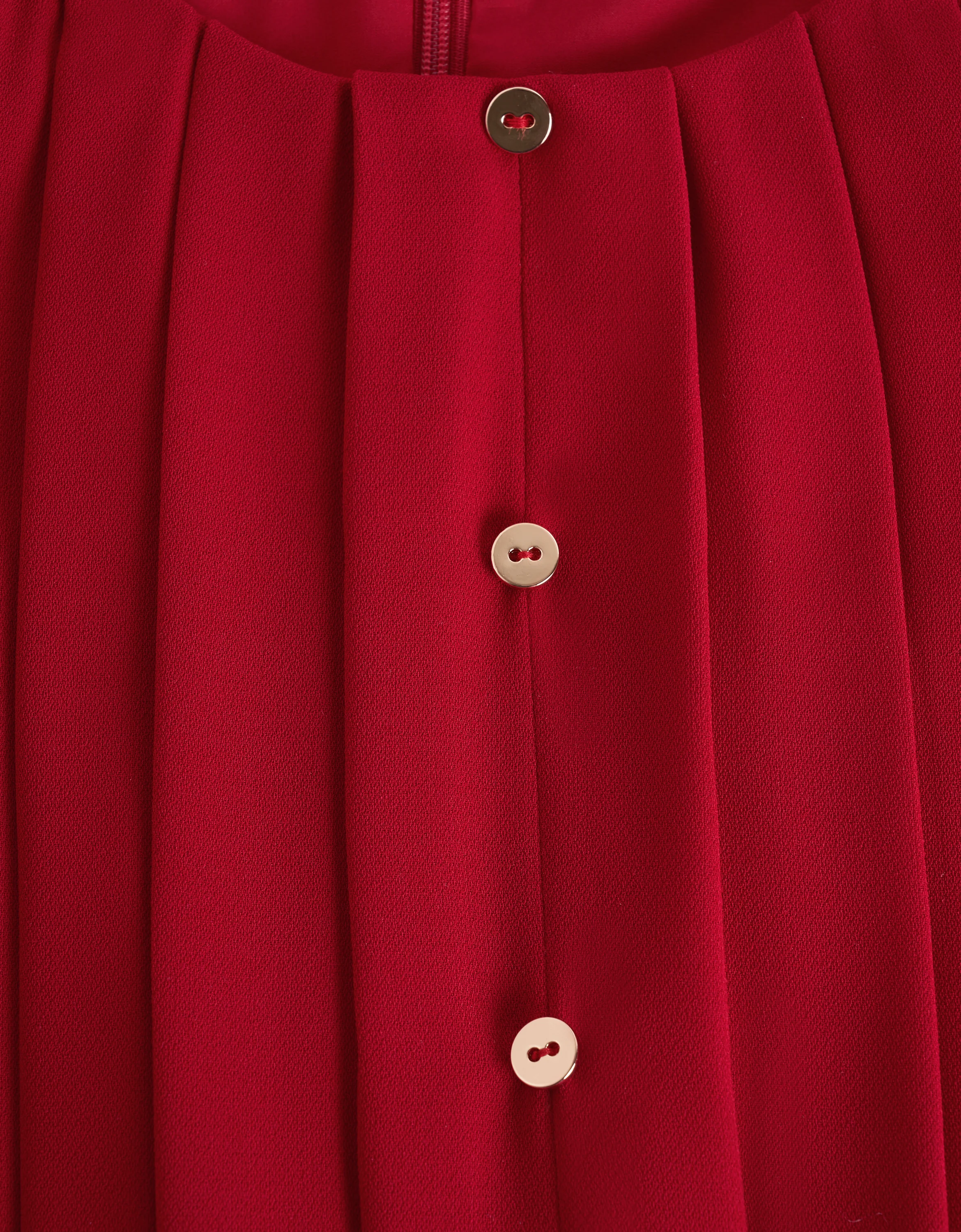 Round Neck Sleeveless Pleated Dress - Image 5