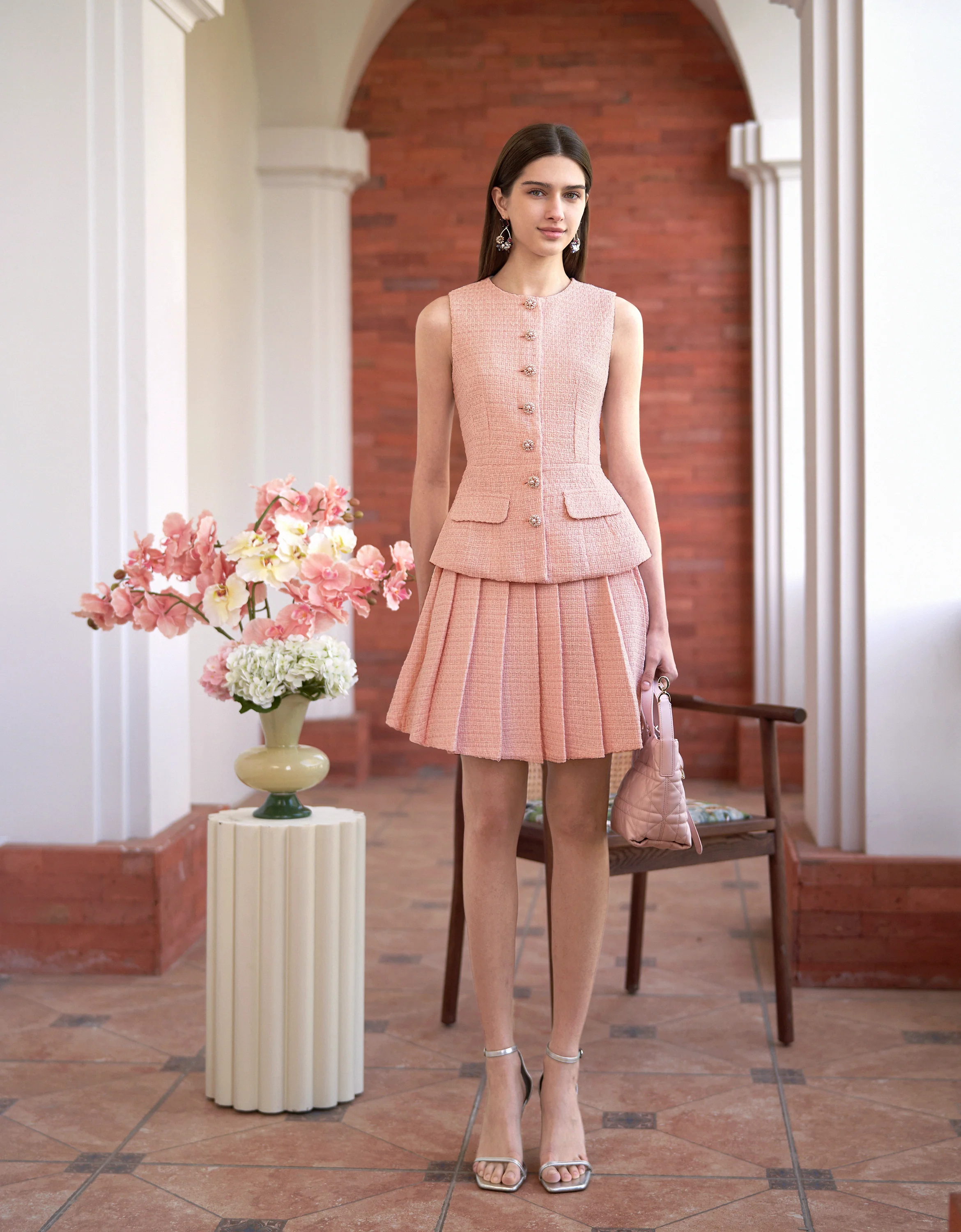 Round Neck Tweed Vest - Image 2
