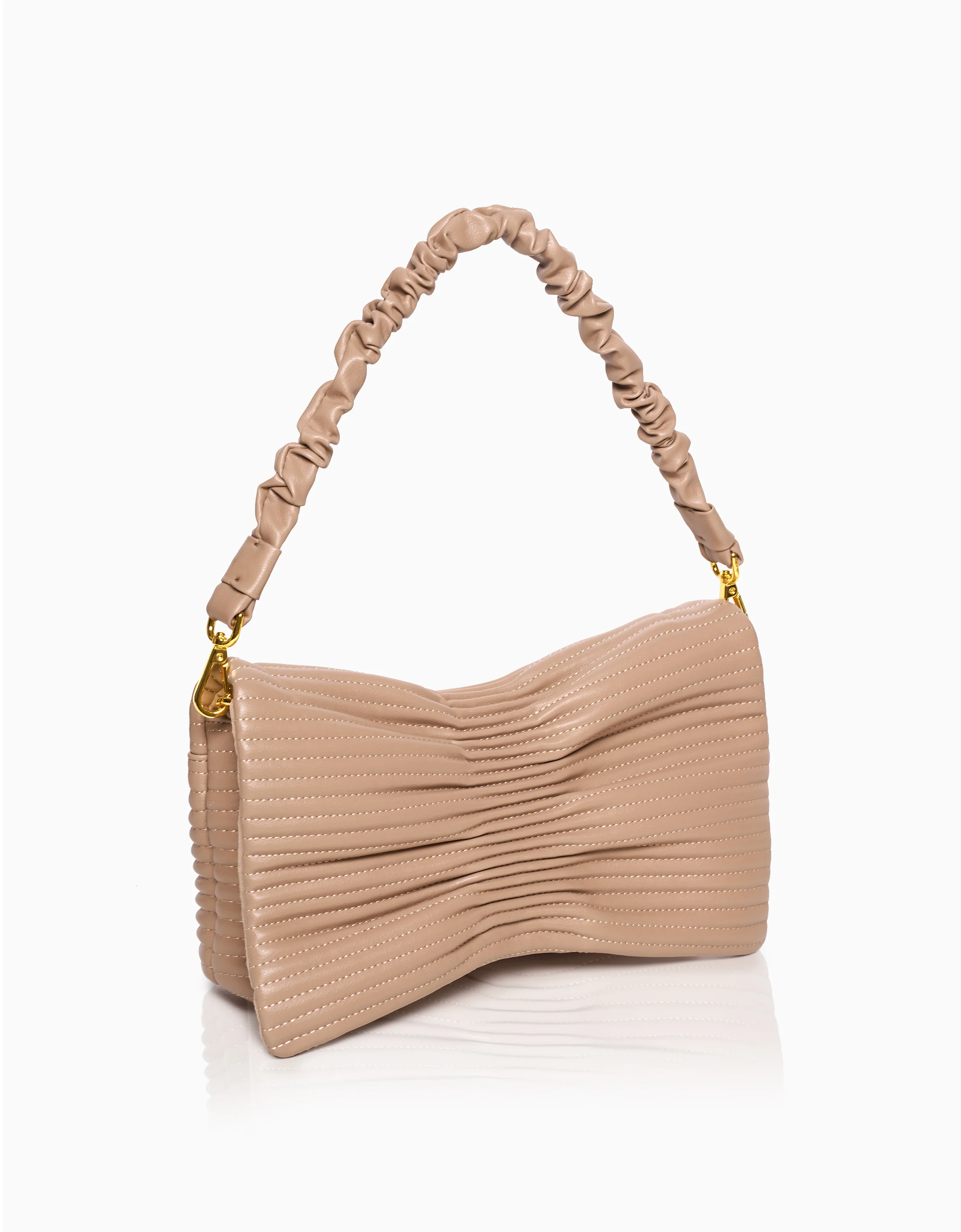 Ruched Leather Bag - Image 9