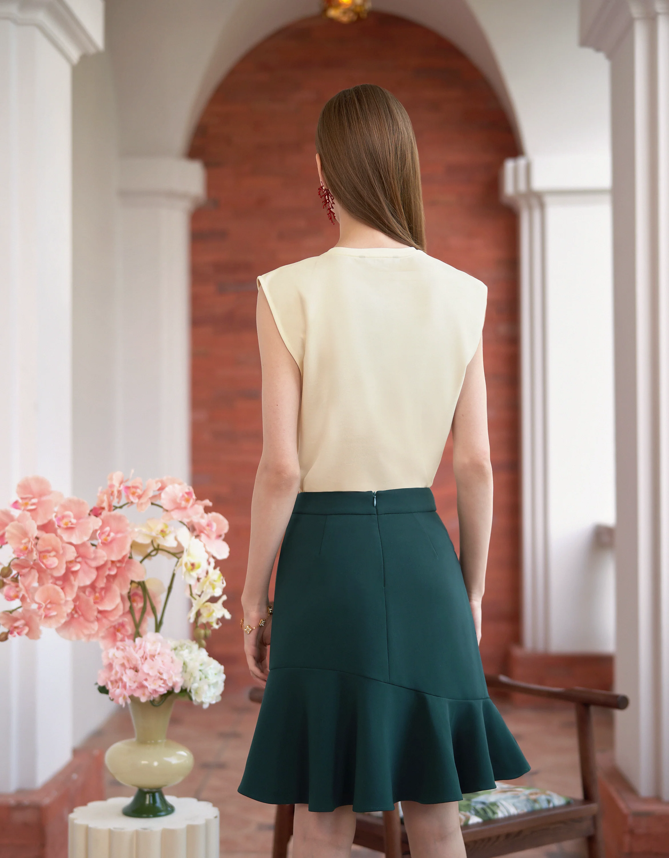Ruffled Hem A-line Skirt - Image 4