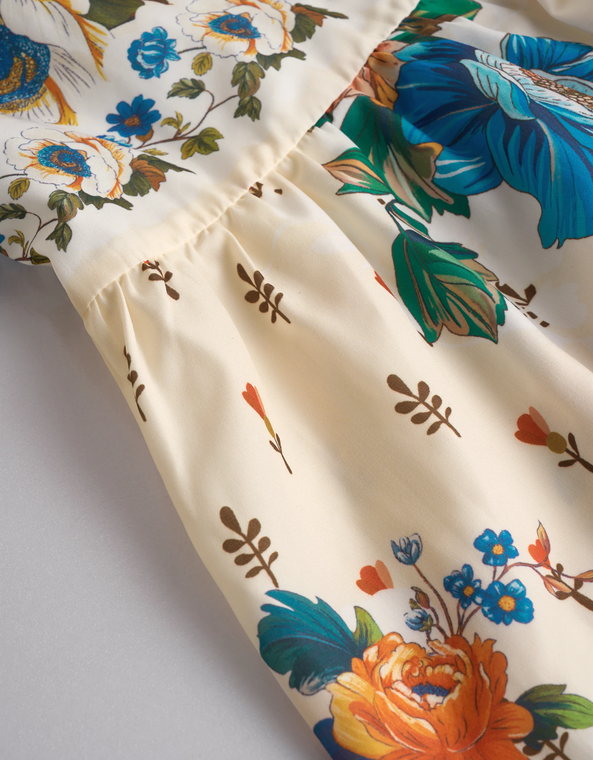 Ruffled Hem Button Front Floral Midi Dress - Image 7
