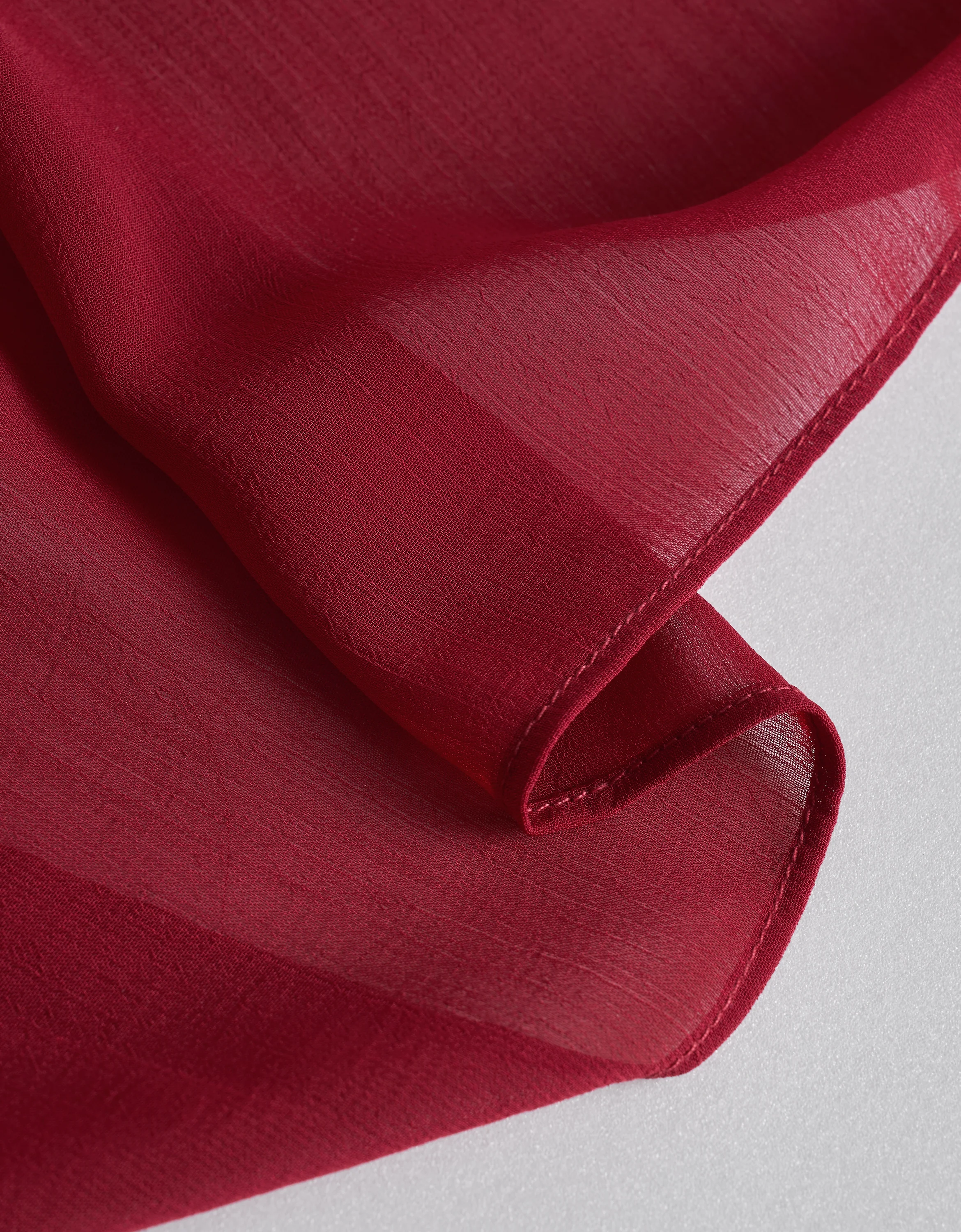 Scarf Collar V-neck Chiffon Dress - Image 18