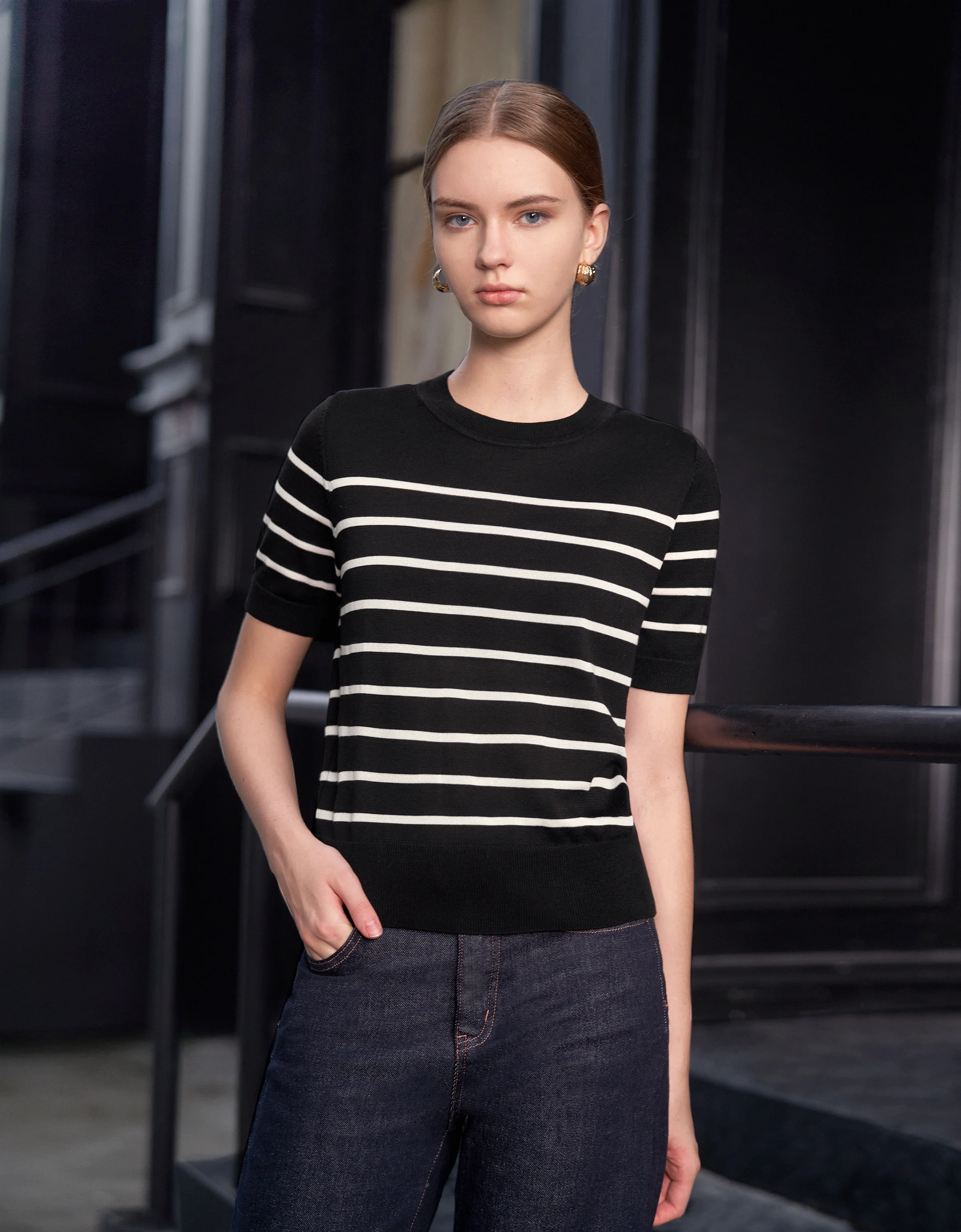 Short Sleeve Stripe T-Shirt - Image 2