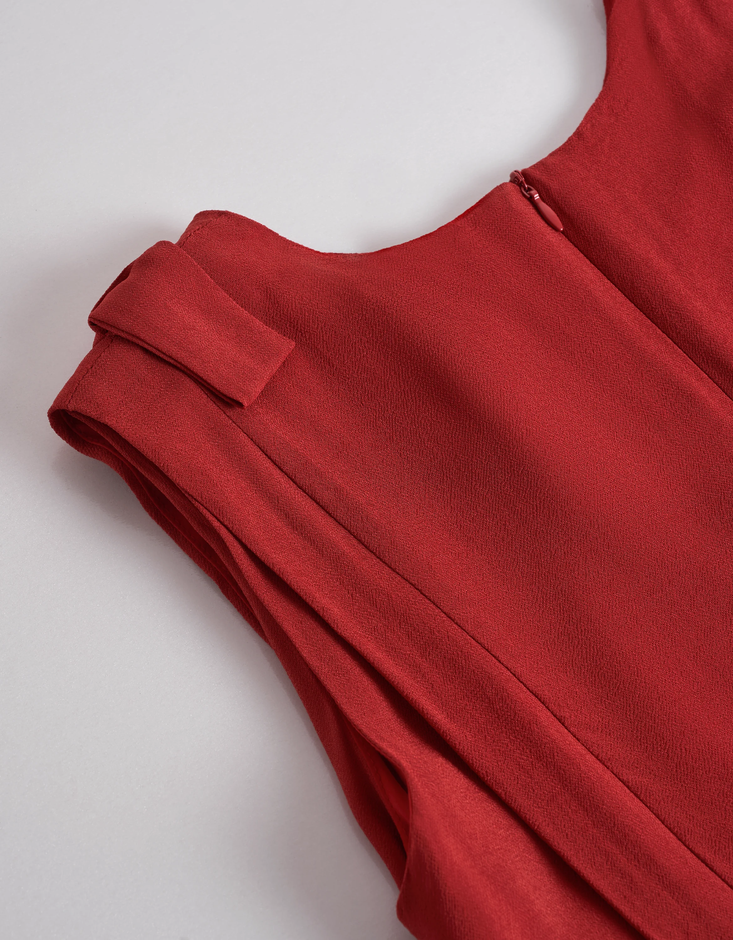 Shoulder Bow Ruffled Hem Sleeveless Dress - Image 7