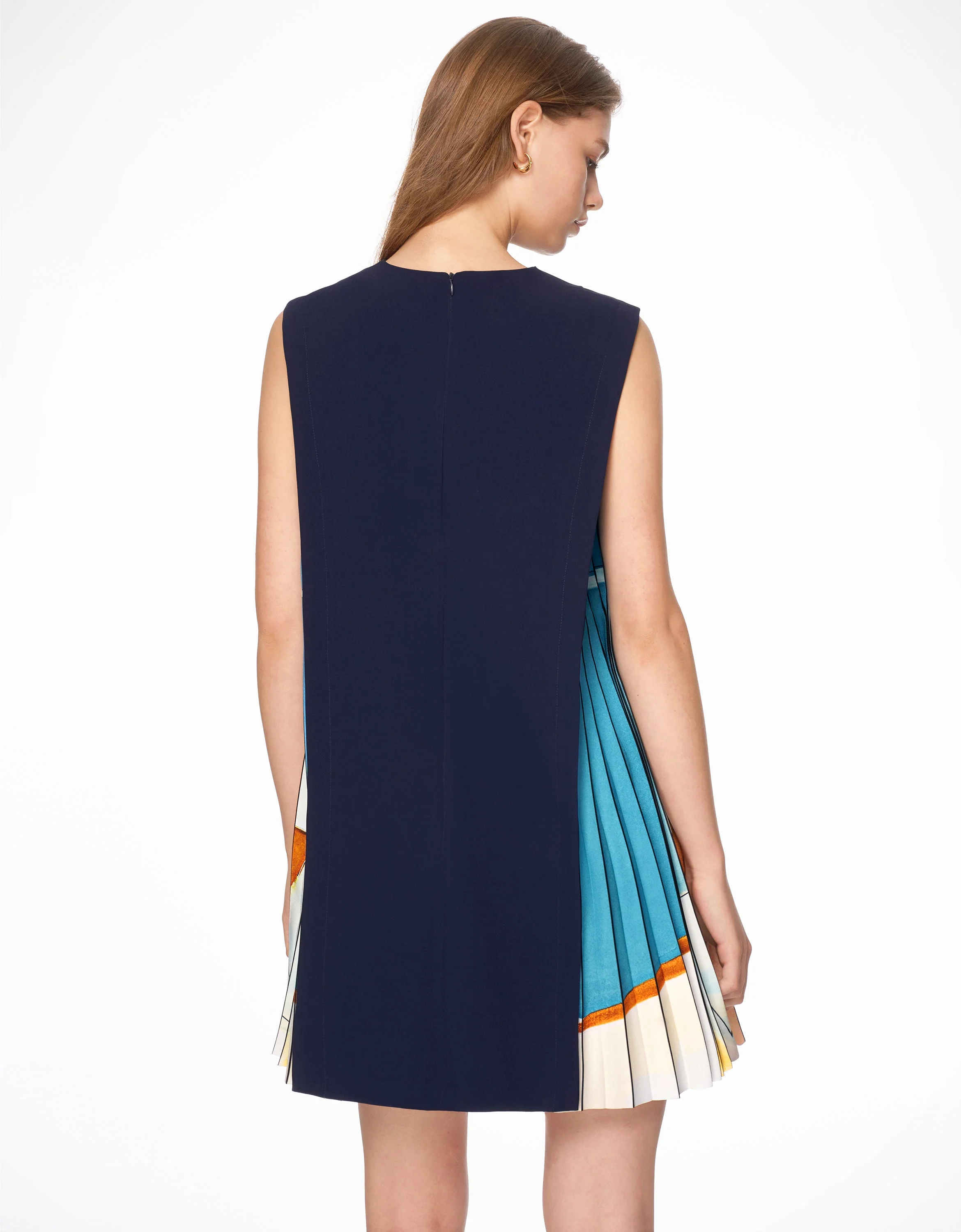 Side Printed Pleated Shift Dress - Image 104