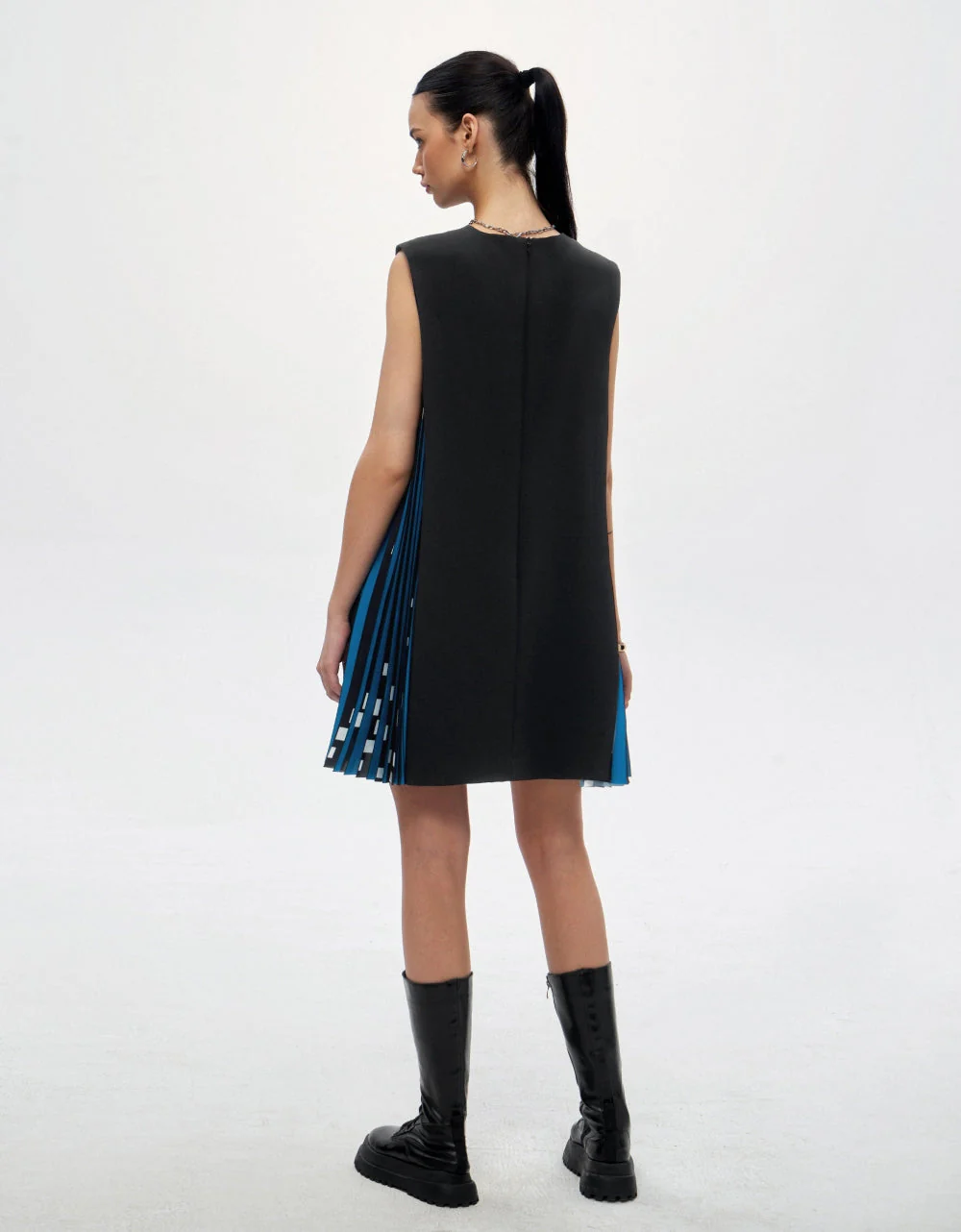 Side Printed Pleated Shift Dress - Image 114