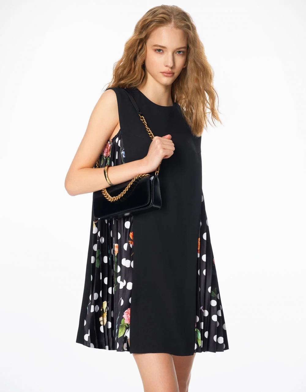 Side Printed Pleated Shift Dress - Image 115