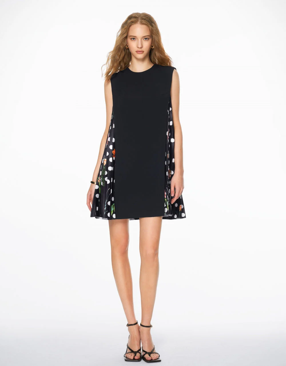 Side Printed Pleated Shift Dress - Image 116